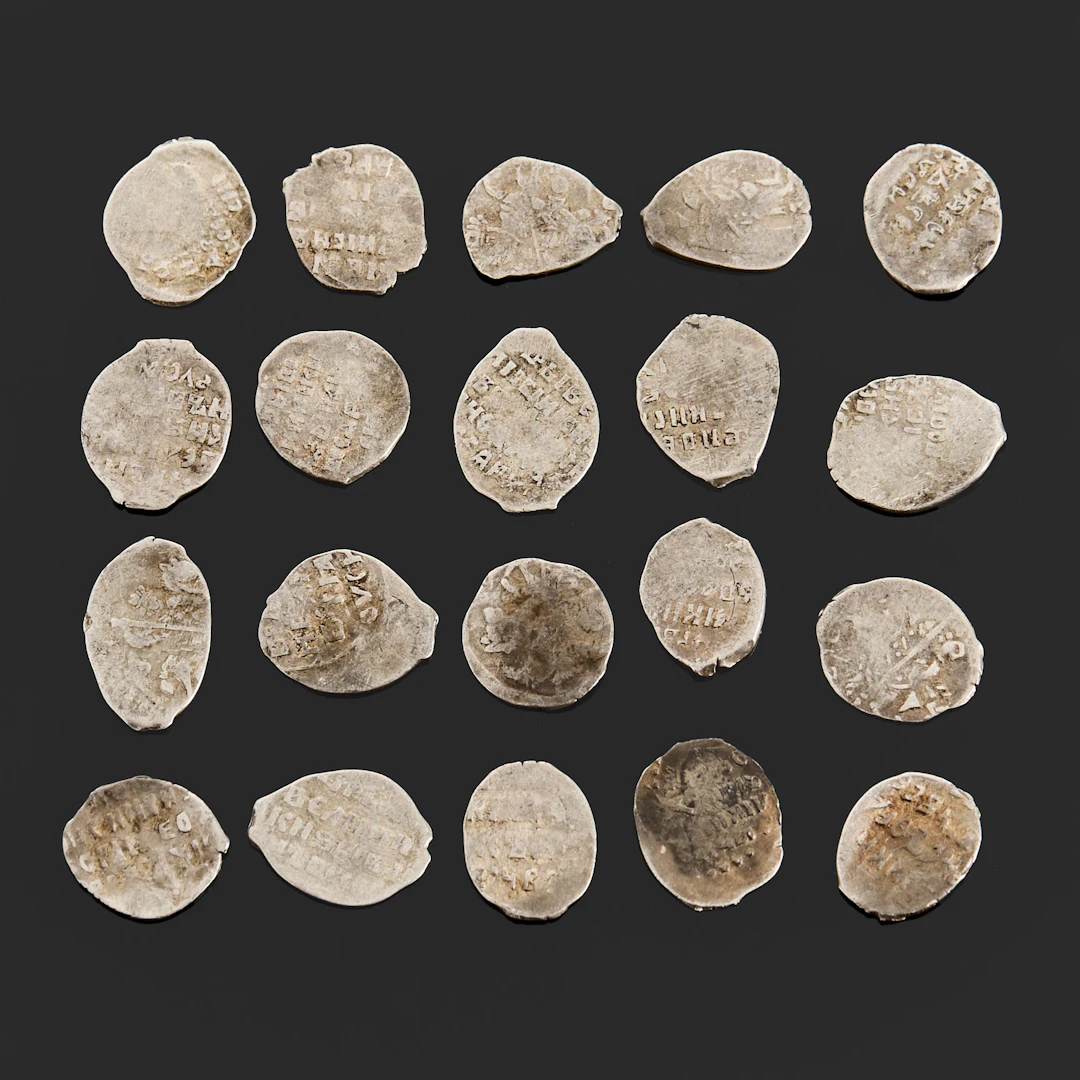 MYNT (20 st), silver, Ryssland, sk droppkopek, 1600-tal.