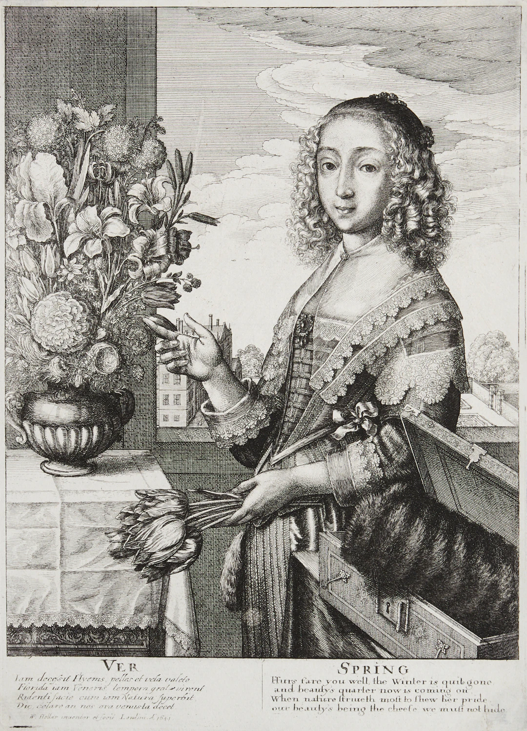 WENCESLAUS HOLLAR (1607-1677), ”Spring”, ur ”The Four Seasons”, etsning 1641.
