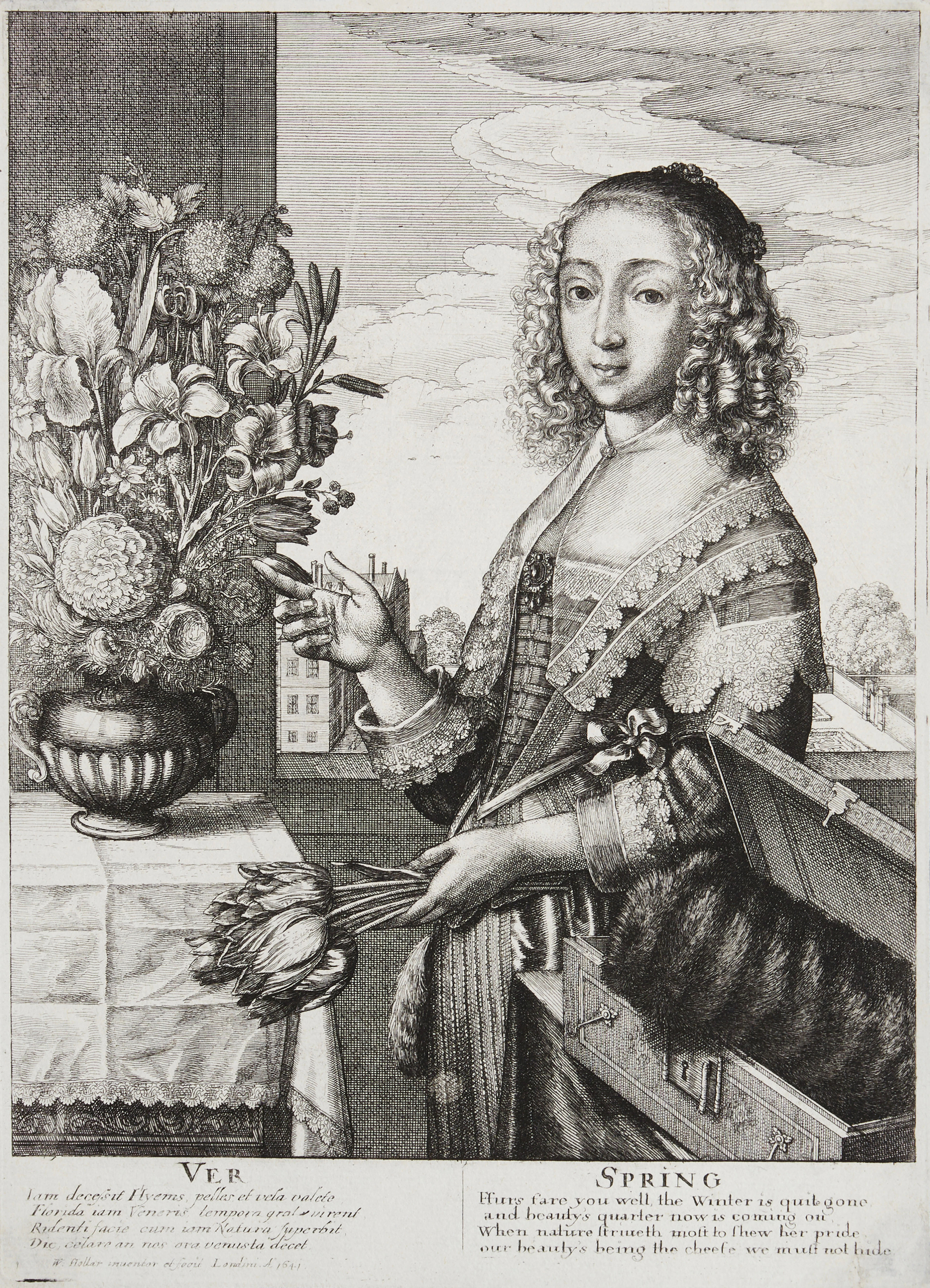 WENCESLAUS HOLLAR (1607-1677), ”Spring”, ur ”The Four Seasons”, etsning 1641.