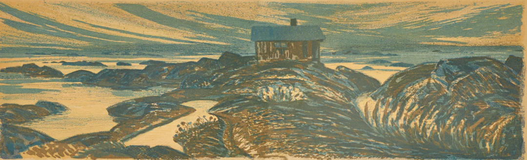 ROLAND SVENSSON (1910-2003). "Skärgården", signerad, numrerad 198/260