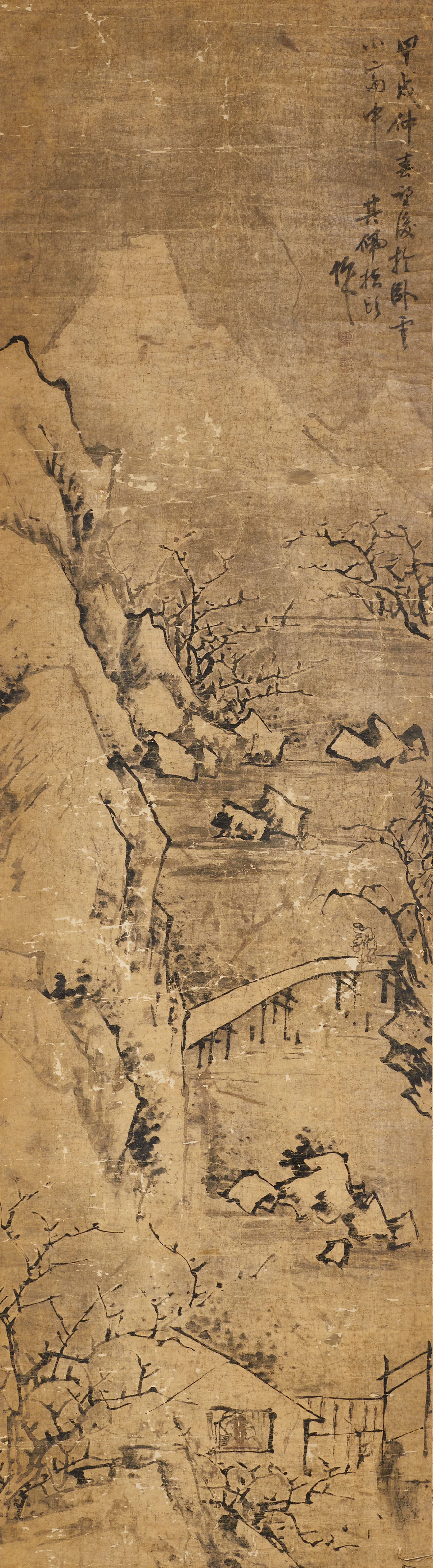 OIDENTIFIERAD KONSTNÄR, Japan, kakemono, landskapsmålning (sansuiga)