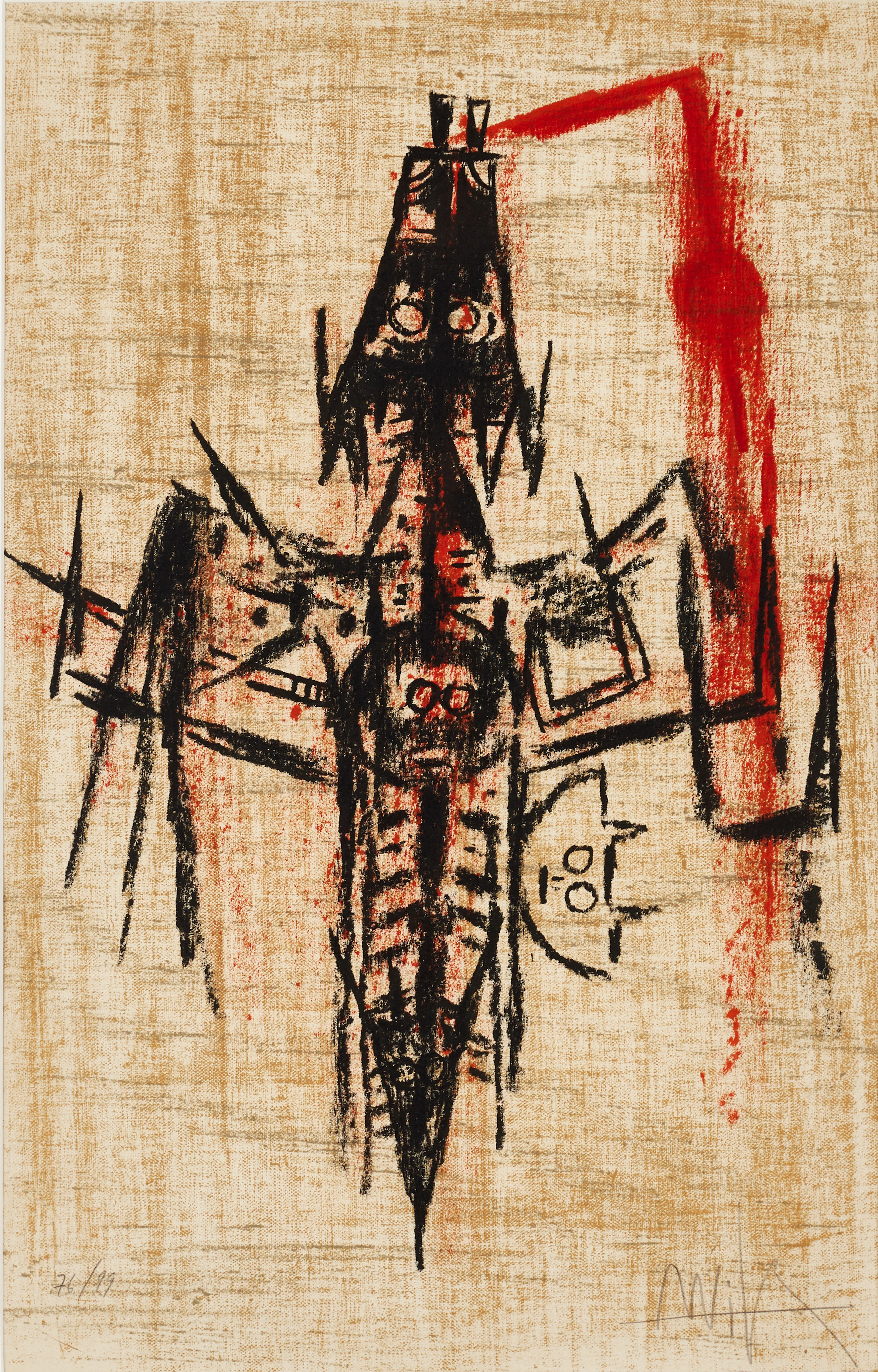 WIFREDO LAM (KUBA, 1902-1982). "Le Demeures d´Hypnos", signerad och