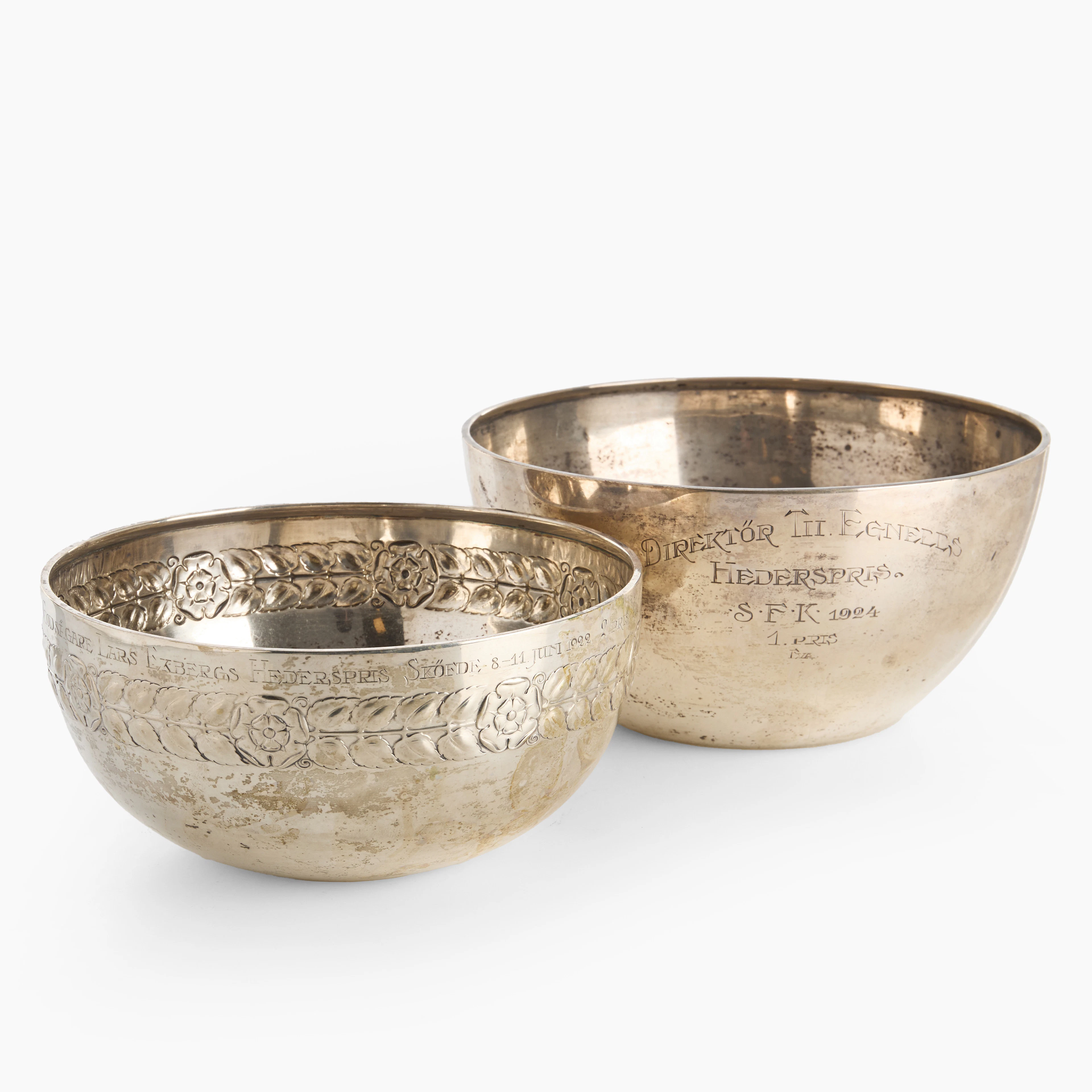 SKÅLAR, 2 st, silver, Guldsmedsaktiebolaget (GAB), Stockholm 1919-1920.