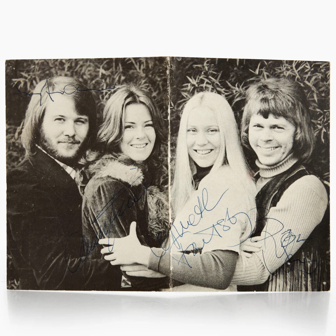 ABBA, signerat idolkort, 1970-tal.