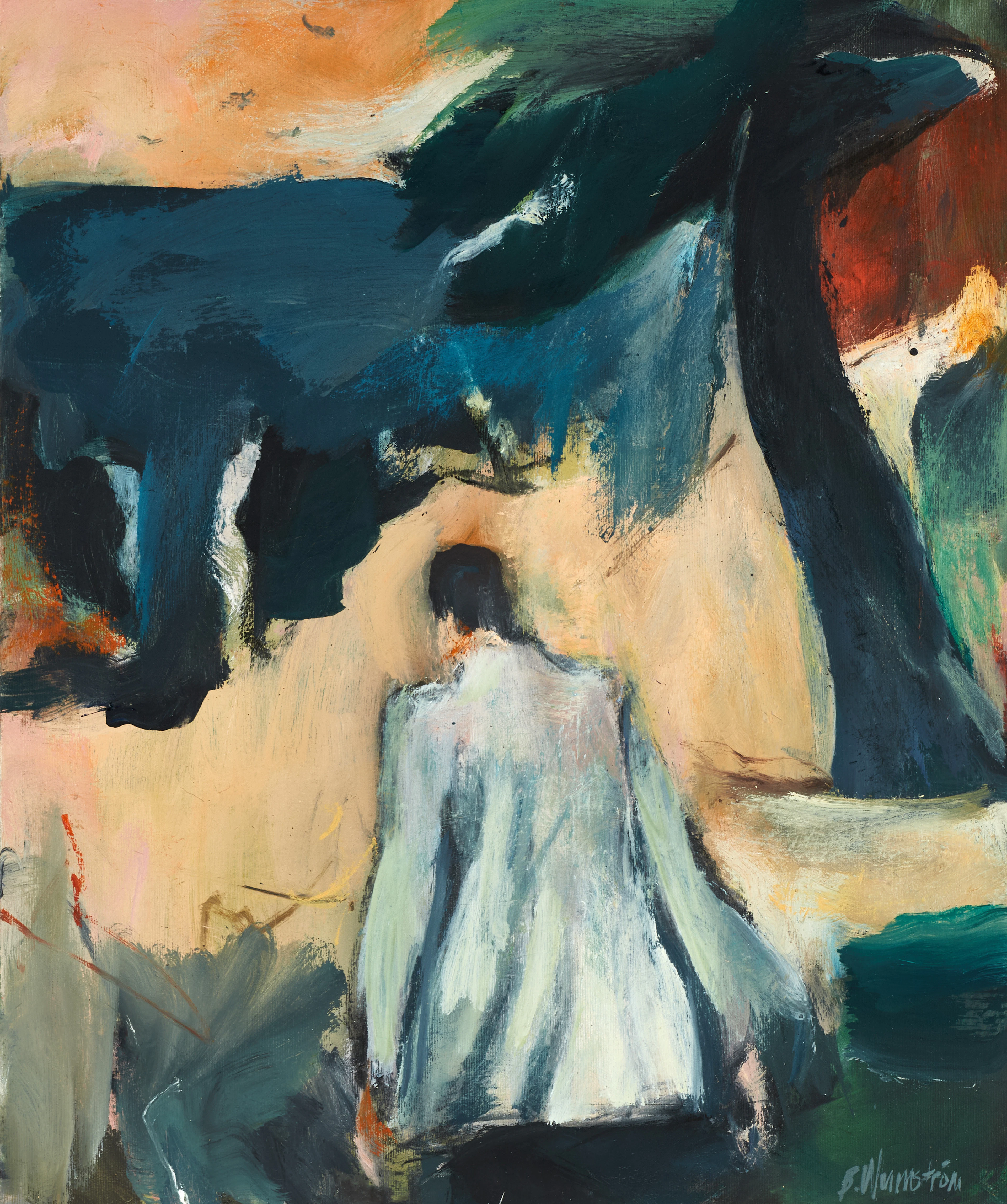 BERNDT WENNSTRÖM (född 1945). "Strandpromenaden", signerad B.Wennström