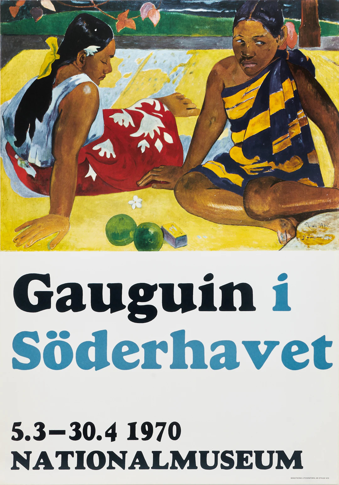 PAUL GAUGUIN. Utställningsaffisch, "Parau Api", Gauguin i Söderhavet