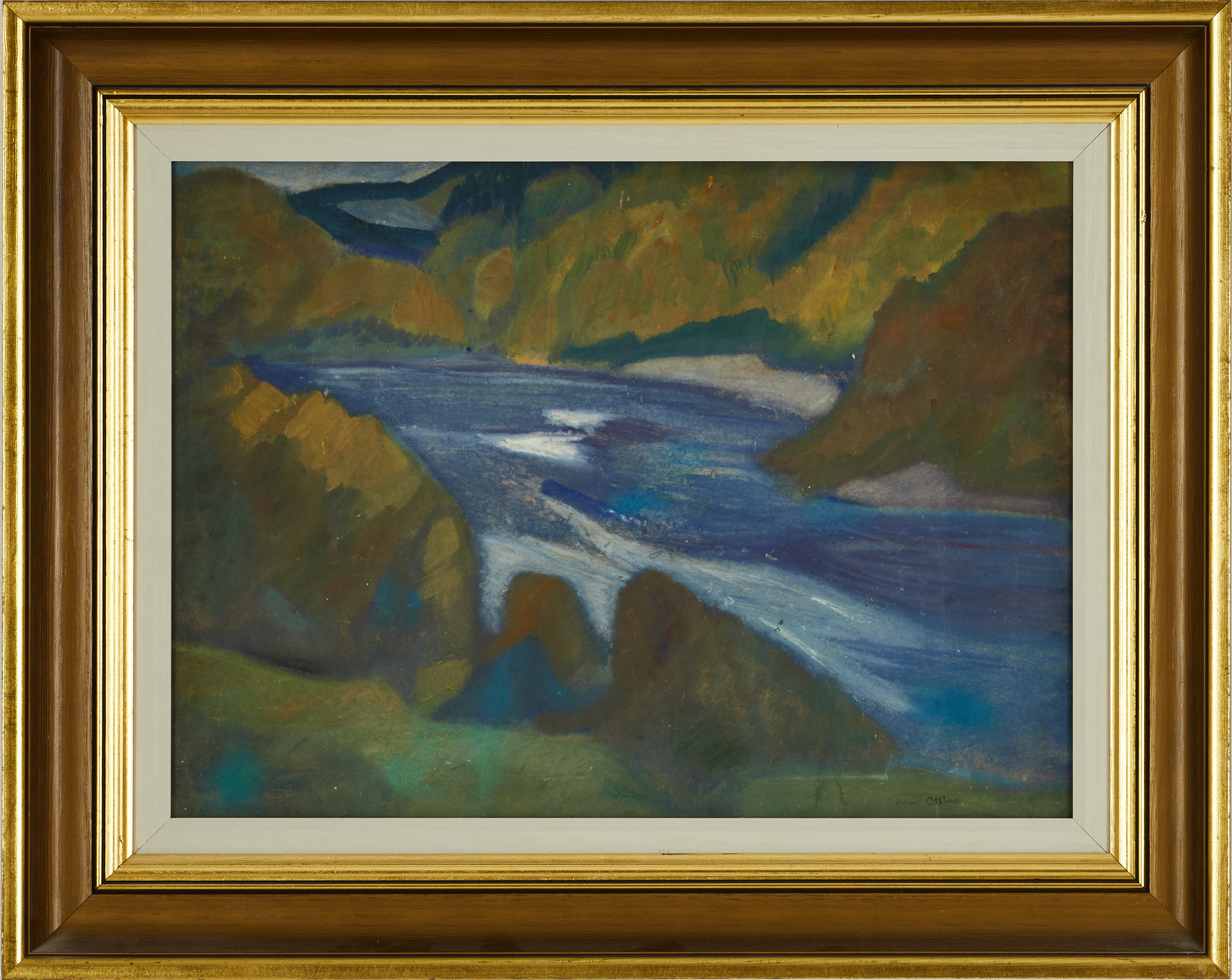 HELMER OSSLUND (SVERIGE, 1866-1938). Norrländskt landskap, signerad