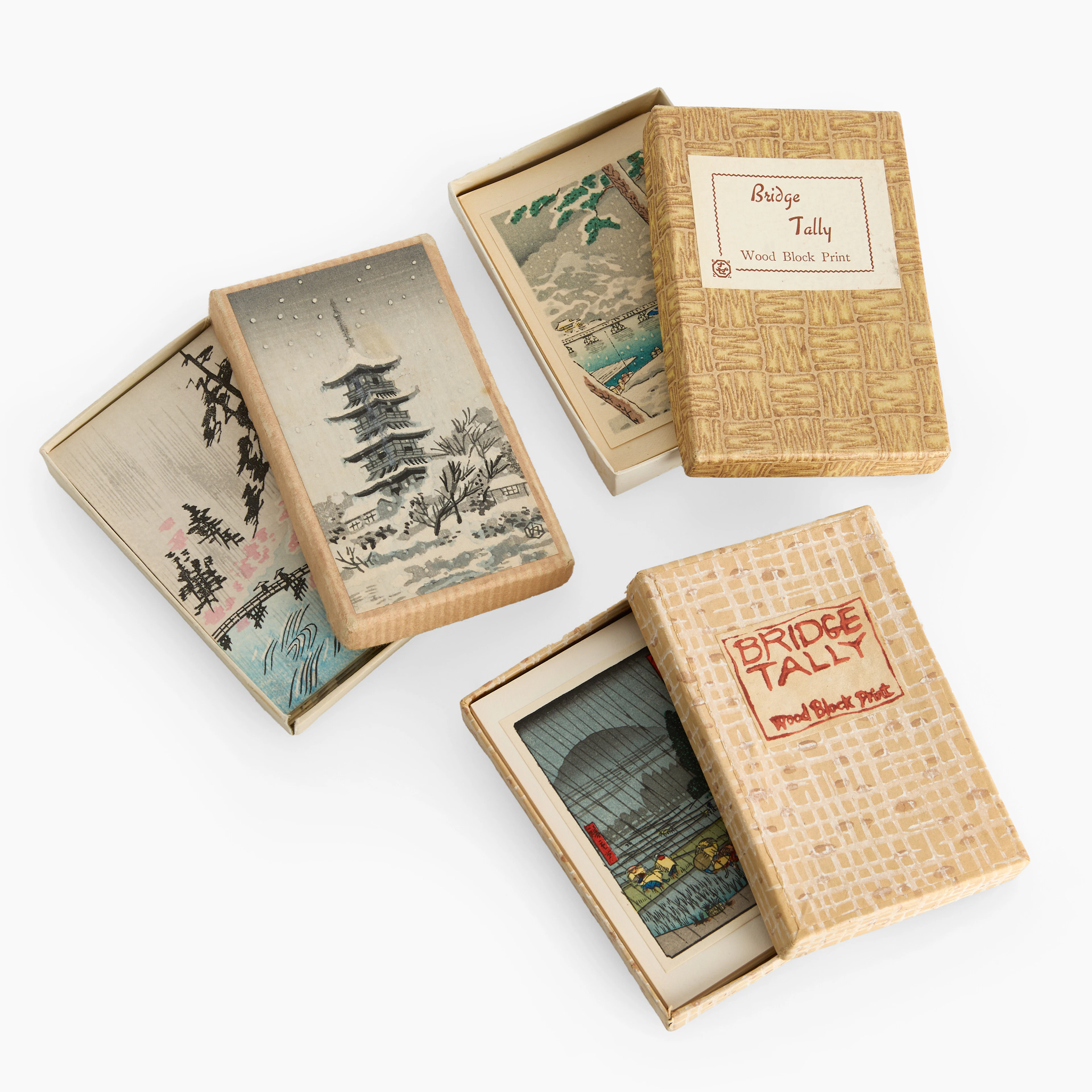 MINIATYRTRÄSNITT, Japan, 27 st, Hiroshige, Koitsu, Kotozuka.
