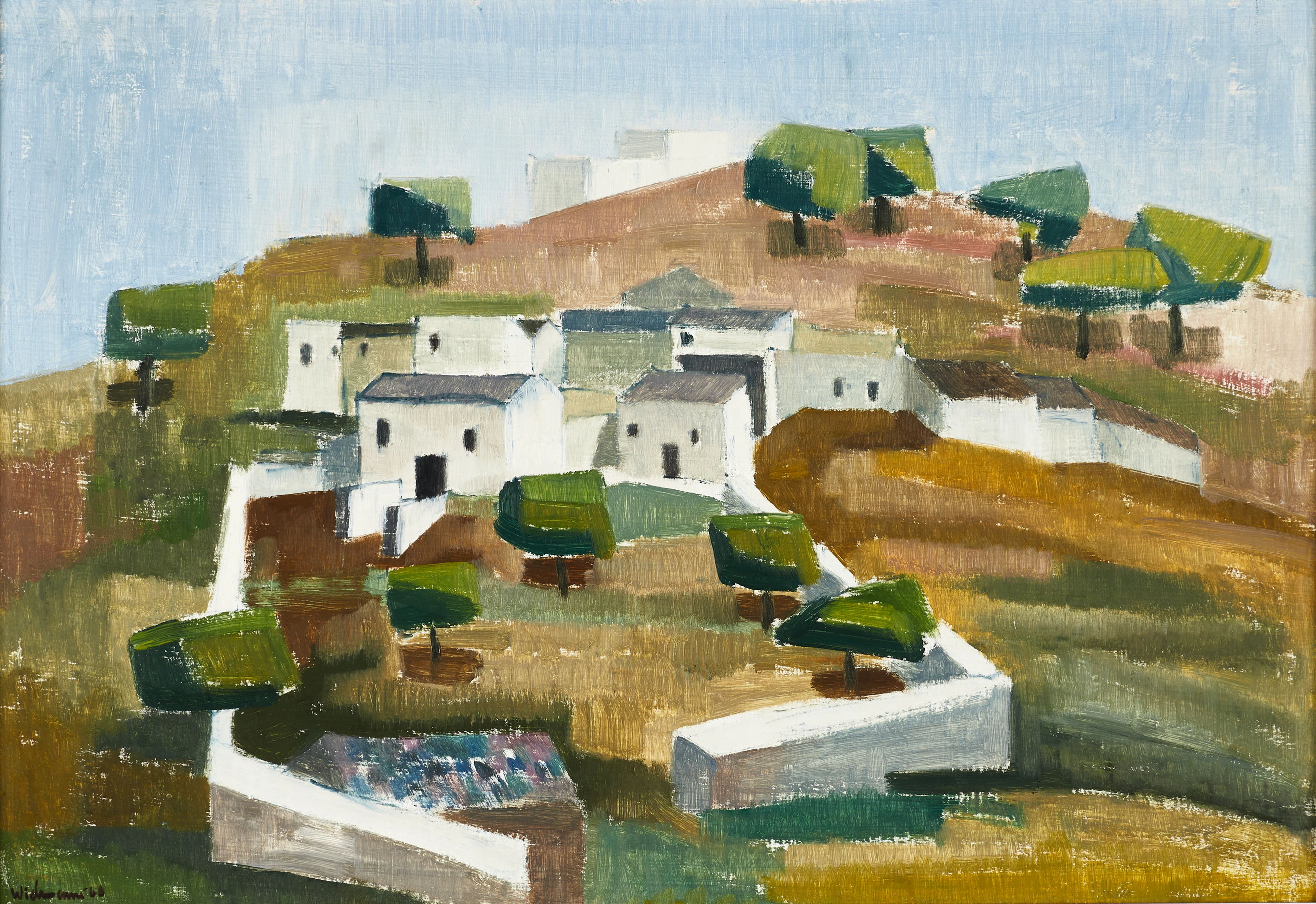 HARRY WICHMANN (SVERIGE, 1916–1993). Motiv från Polop i Spanien, signerad