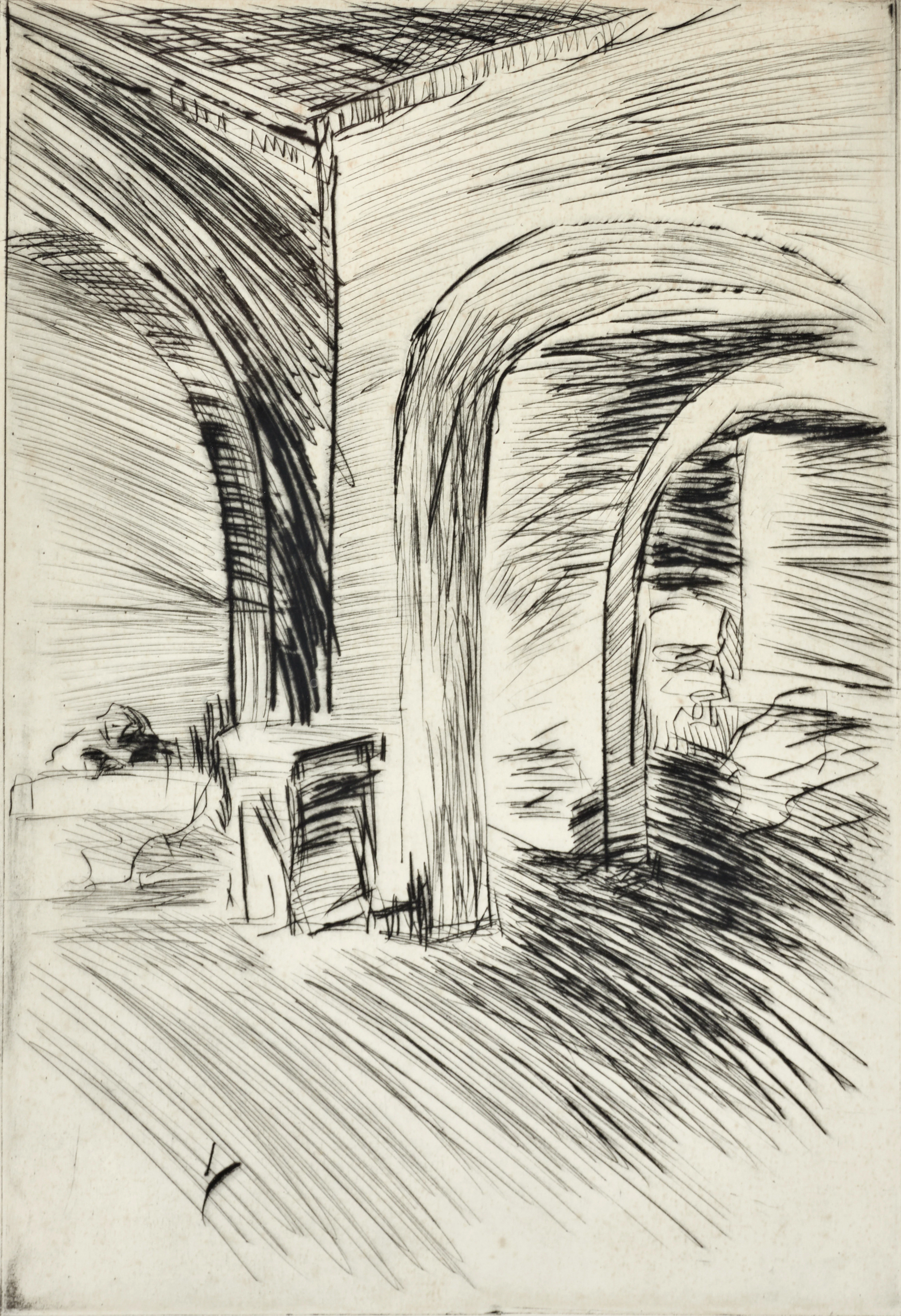 EVERT LUNDQUIST (1904-1994). Interiör, signerad i blyerts, numrerad