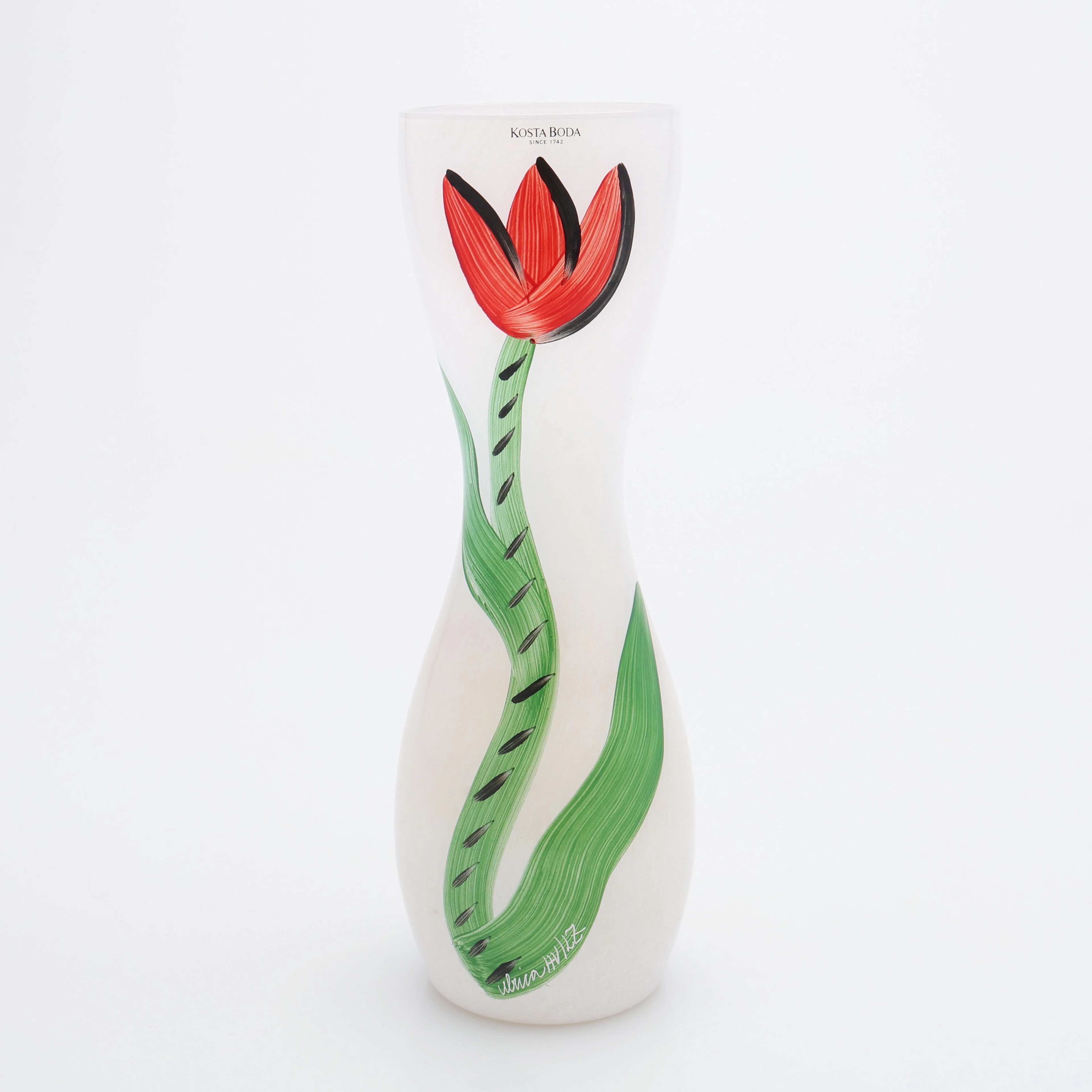 ULRICA HYDMAN-VALLIEN. VAS, "TULIPA", HANDMÅLAD DEKOR, KOSTA BODA.