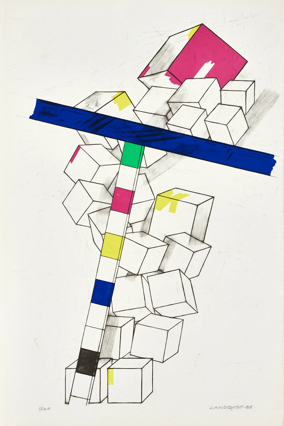 LENNART LANDQVIST. Geometrisk komposition, signerad och daterad Landqvist