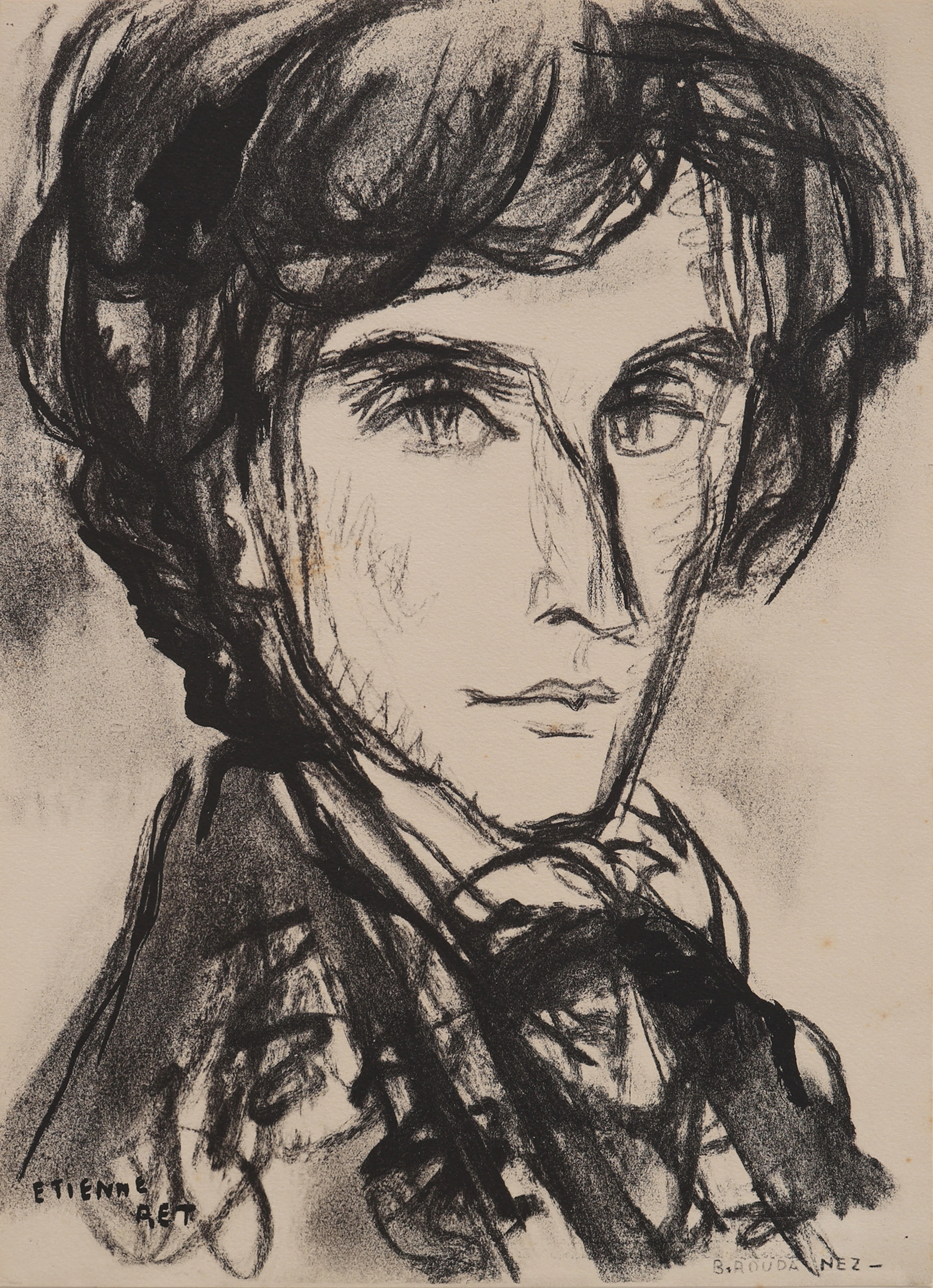 ETIENNE RET 1900-1996. LITOGRAFI, PORTRÄTT AV FRÉDÉRIC CHOPIN, SIGNERAD