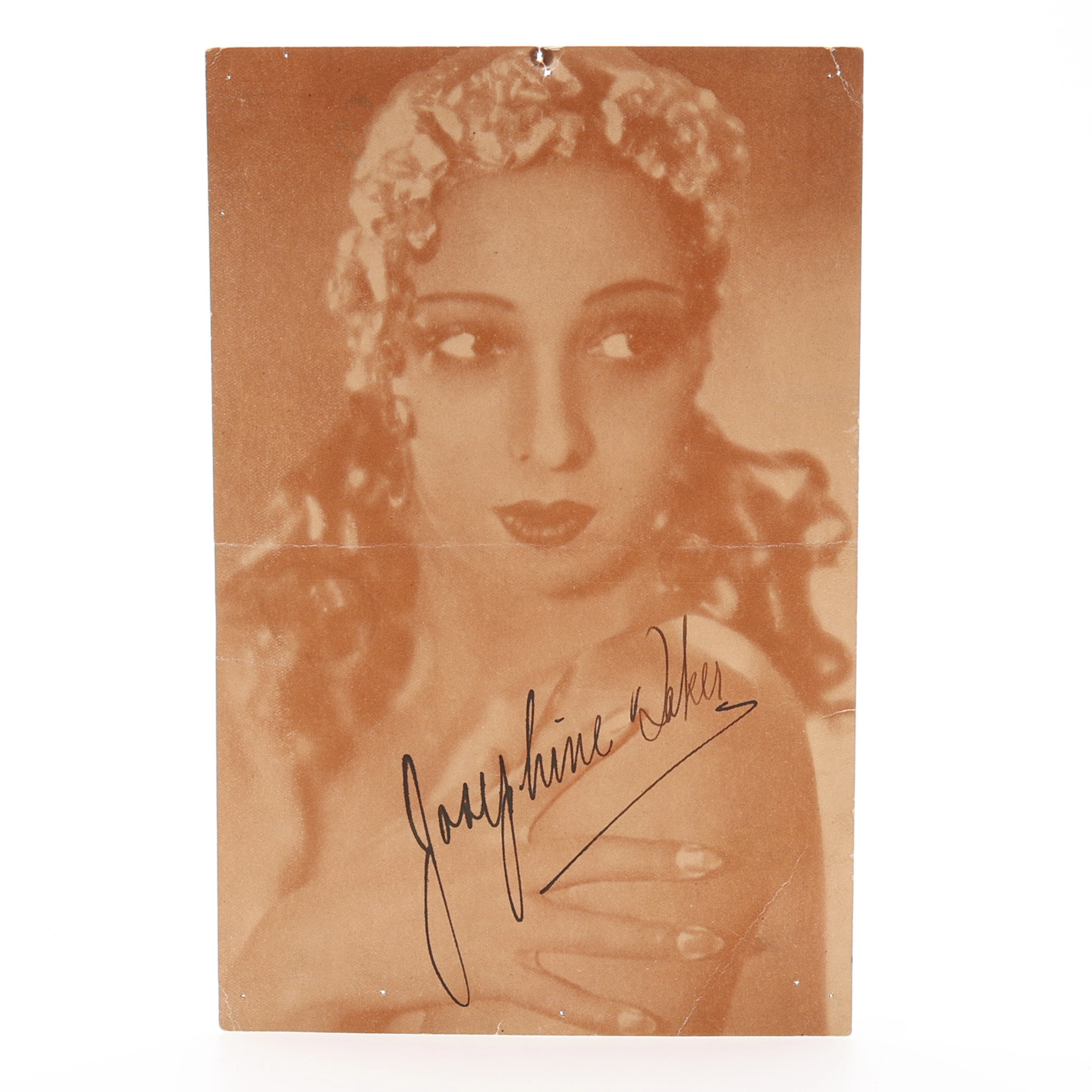AUTOGRAF. JOSEPHINE BAKER (1906-1975). AMERIKANSK SÅNGERSKA OCH VARIETEARTIST.