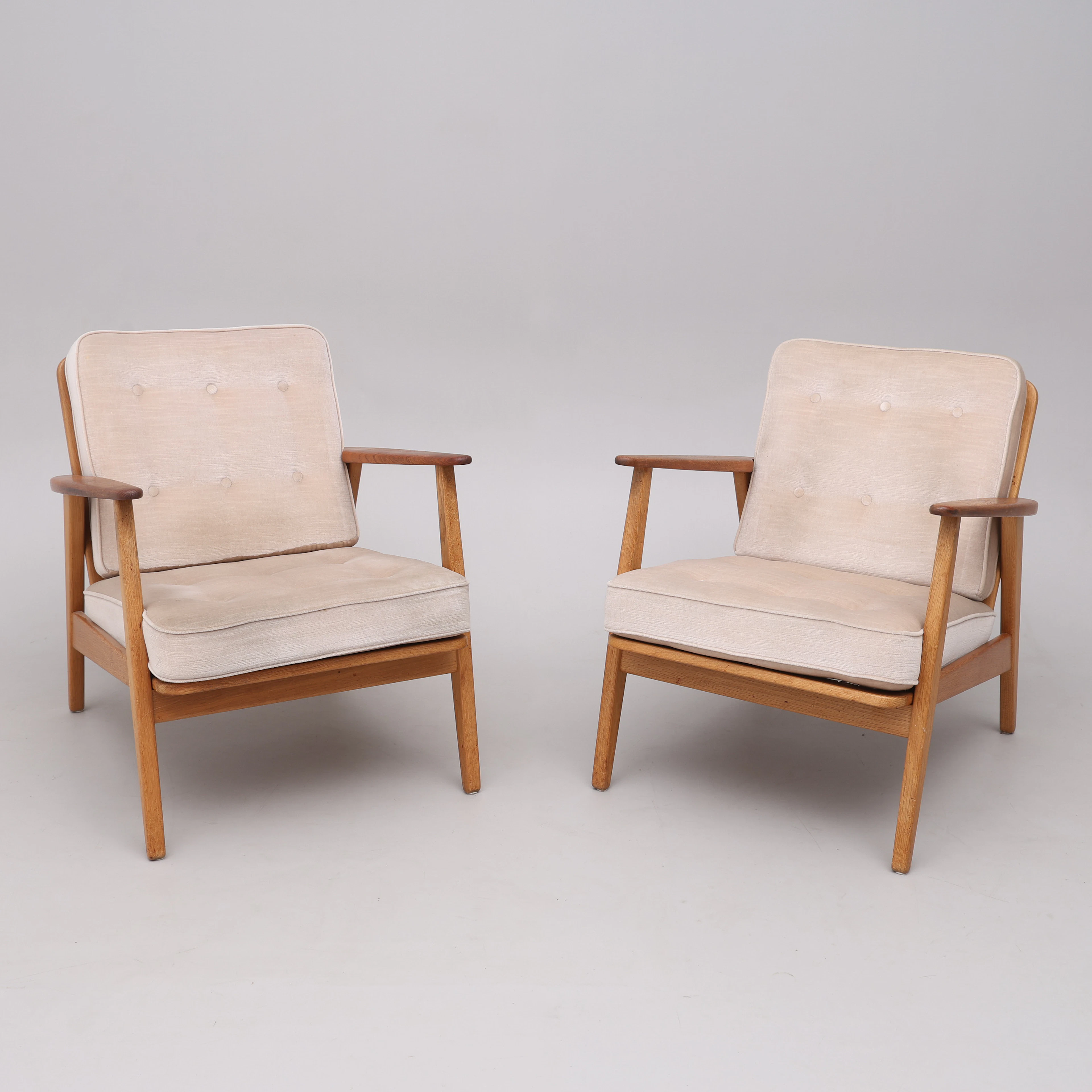 THOMAS HARLEV. FÅTÖLJER, ETT PAR, TEAK & EK, "ESBJERG", IKEA, 1950/60-TAL.