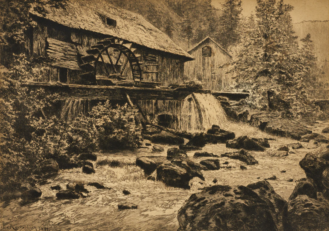 PAUL VON RAVENSTEIN (1854–1938). Den gamla kvarnen, signerad och daterad