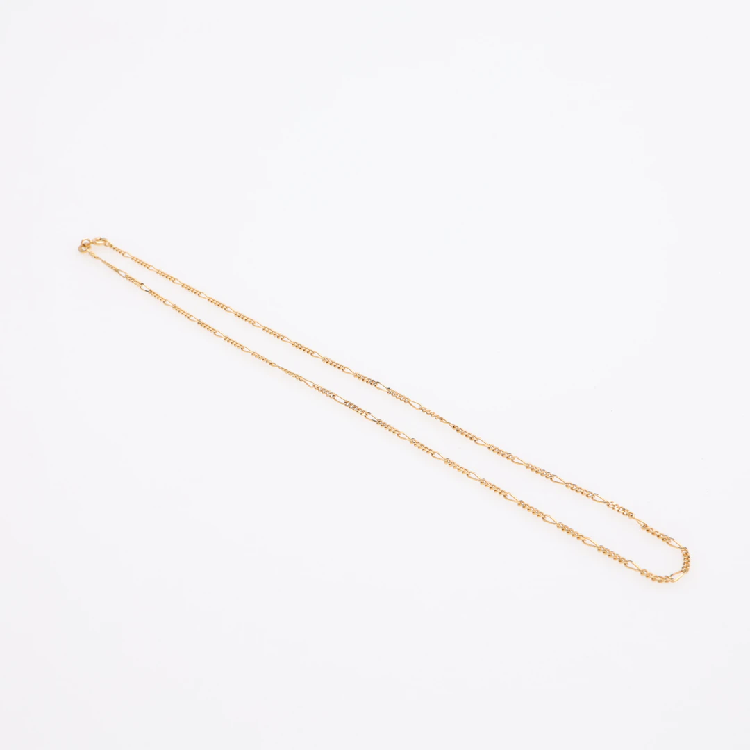 HALSKEDJA, 18K GULD, FIGAROLÄNK, VIKT 4,2 GRAM.