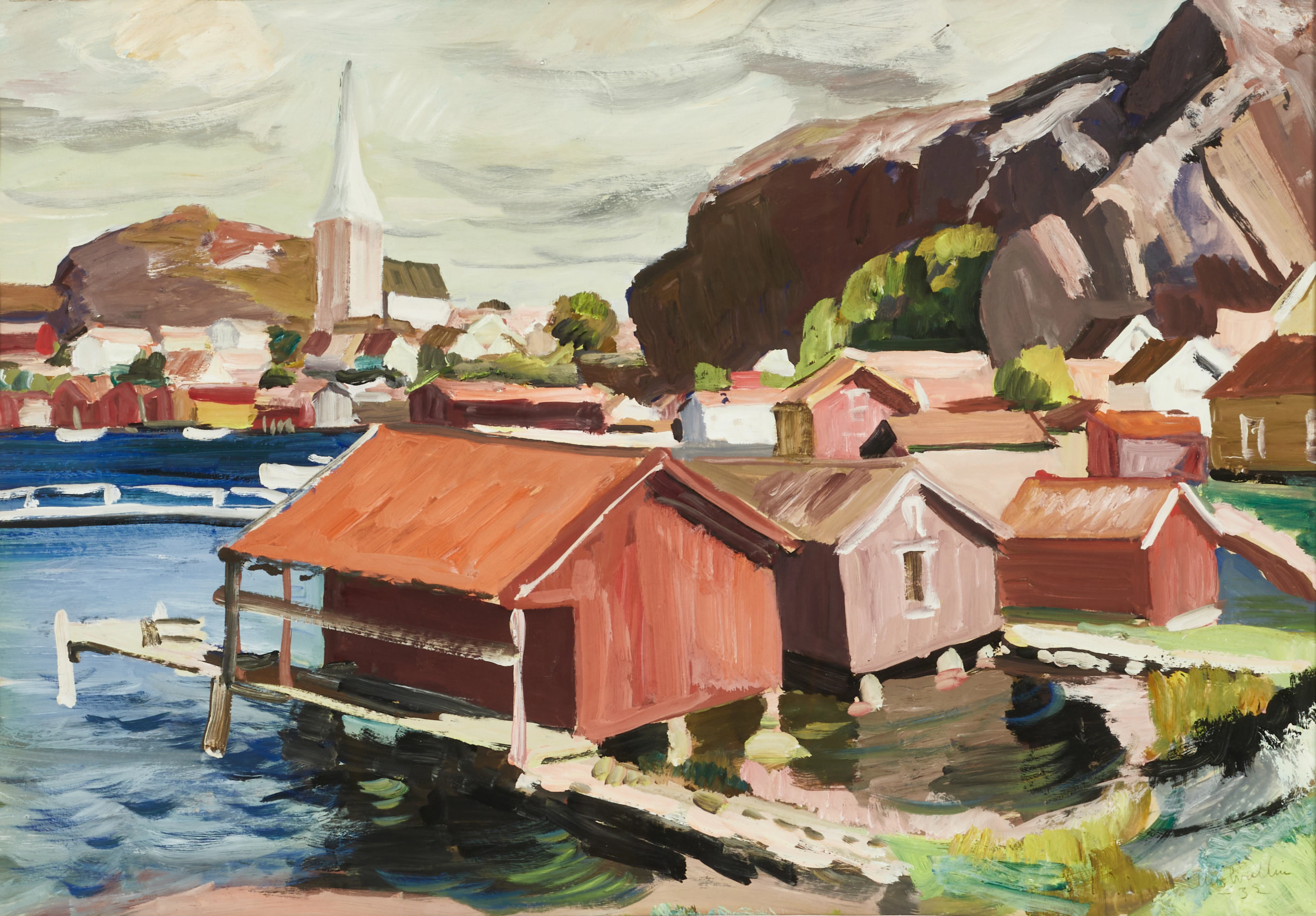 ELLIS WALLIN (f 1888 i Uppsala, d 1972 i Stockholm). Motiv från Fjällbacka