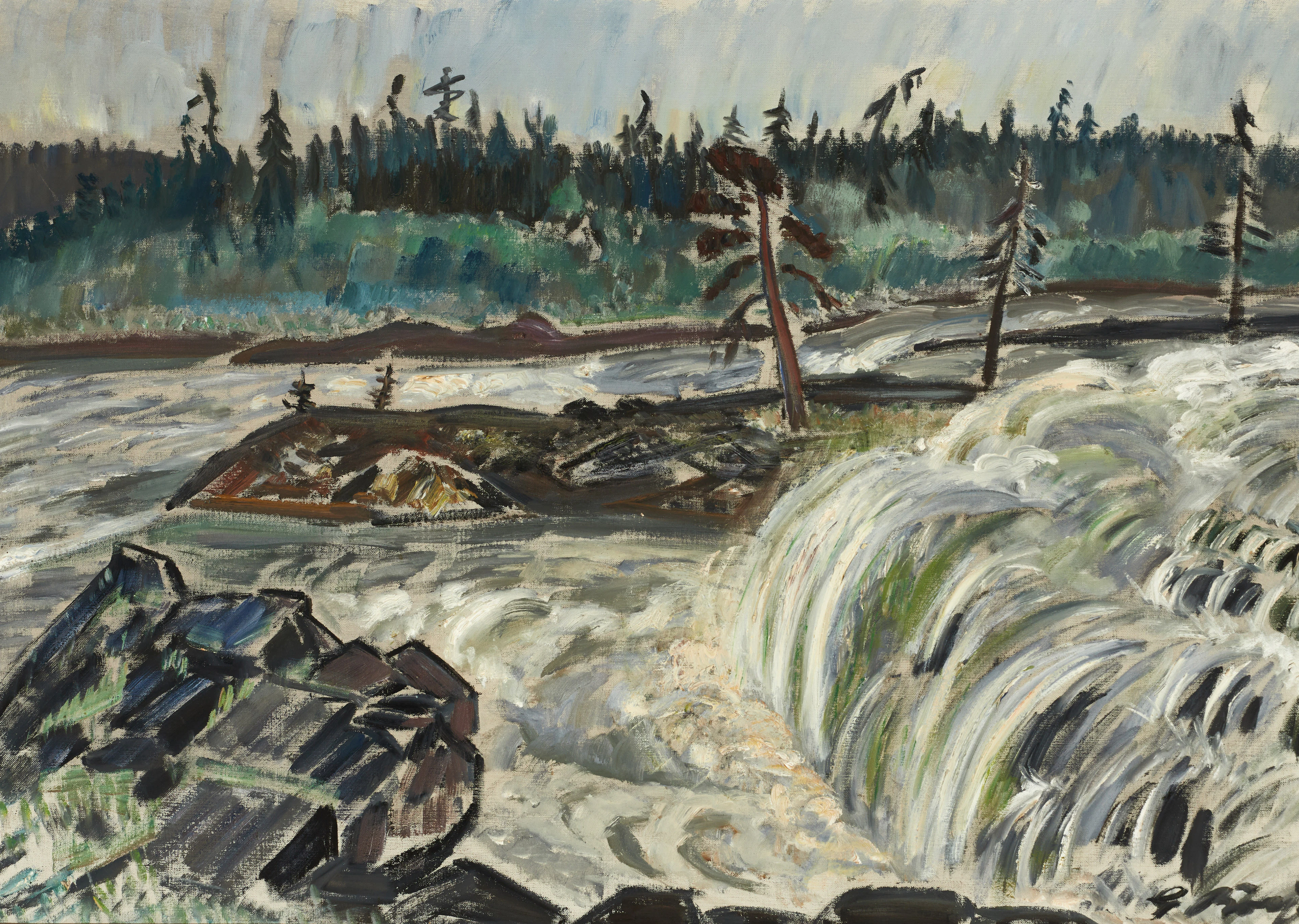 GIDEON BÖRJE (SVERIGE, 1891–1965). Forslandskap, signerad, olja på duk.