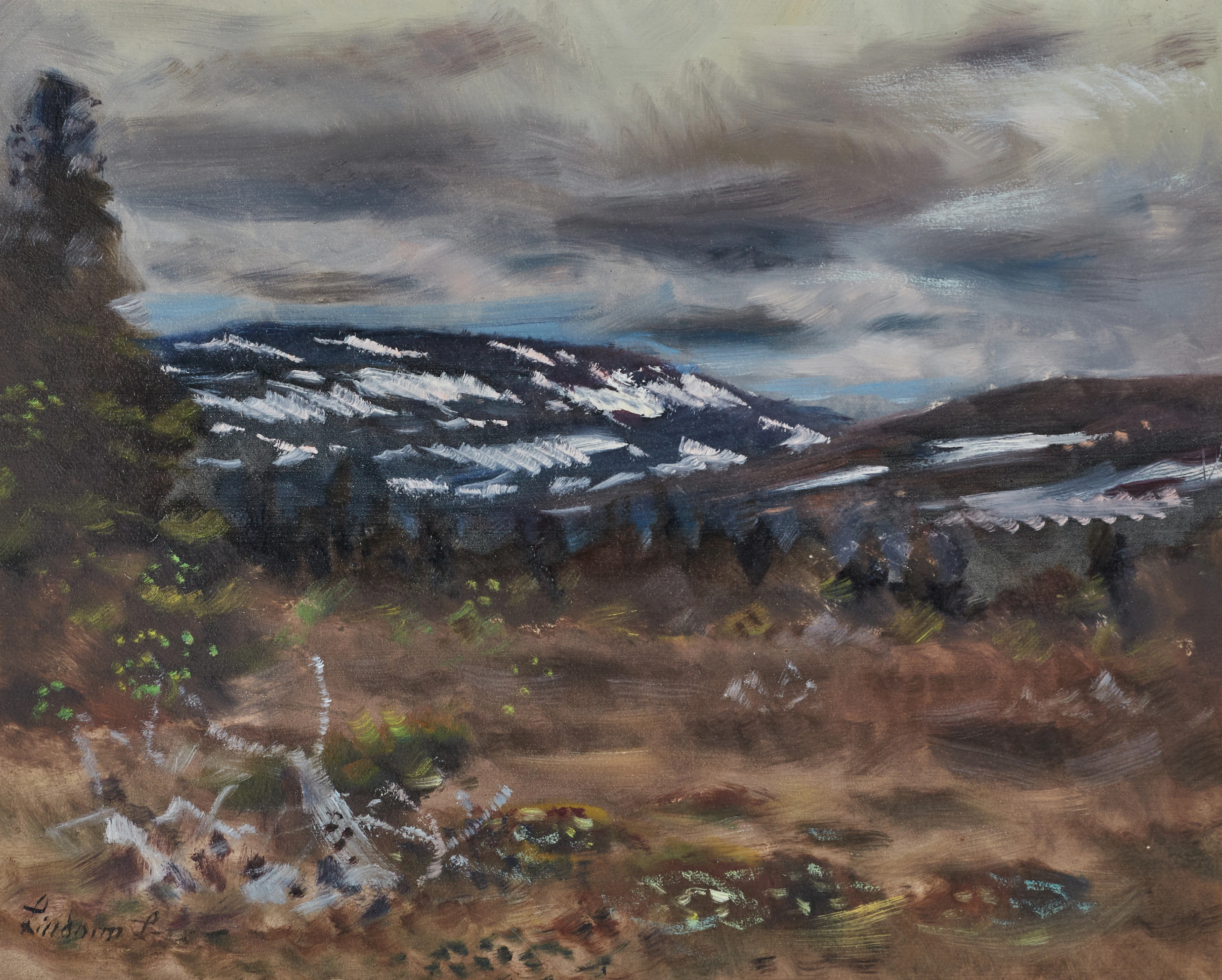 LINDORM LILJEFORS (1909-1985). Fjällandskap, signerad, olja på pannå.