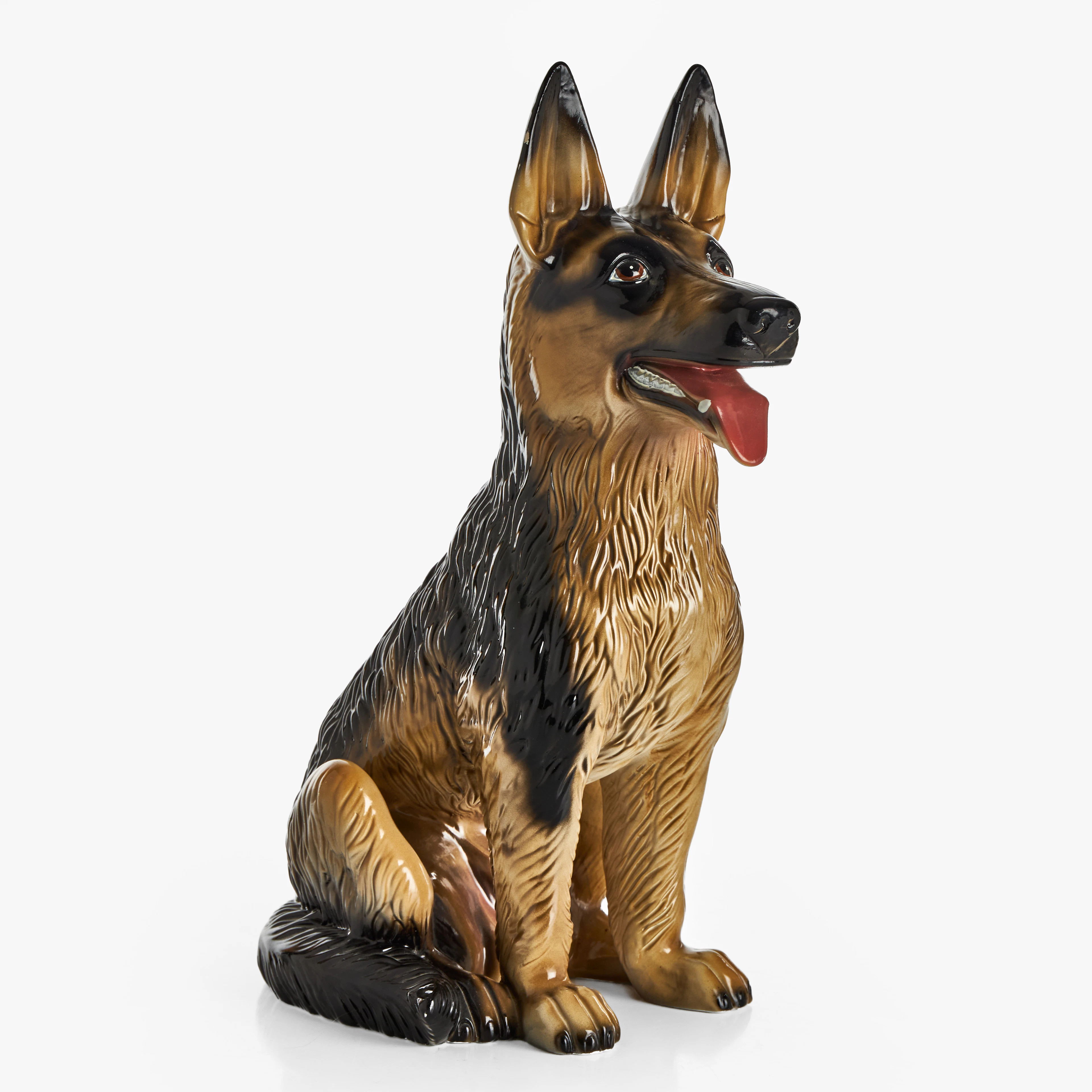 HUND, figurin, Schäfer, keramik.