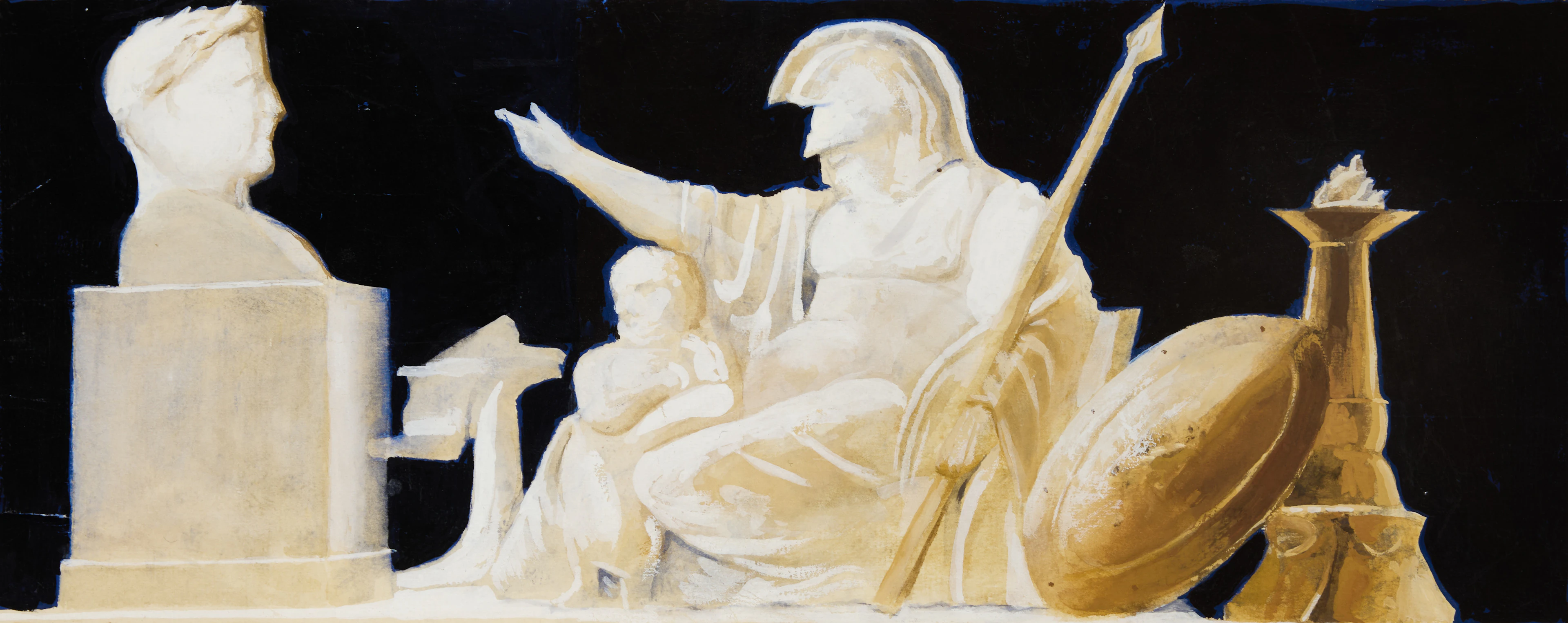 OKÄND KONSTNÄR, antikiserande motiv, akvarell och gouache, omkring 1800.