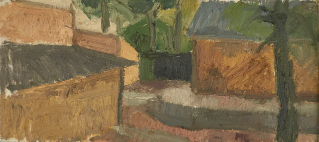 MARTIN LINDBERG (1923-2007). ”Ateljégården”, signerad, daterad 53