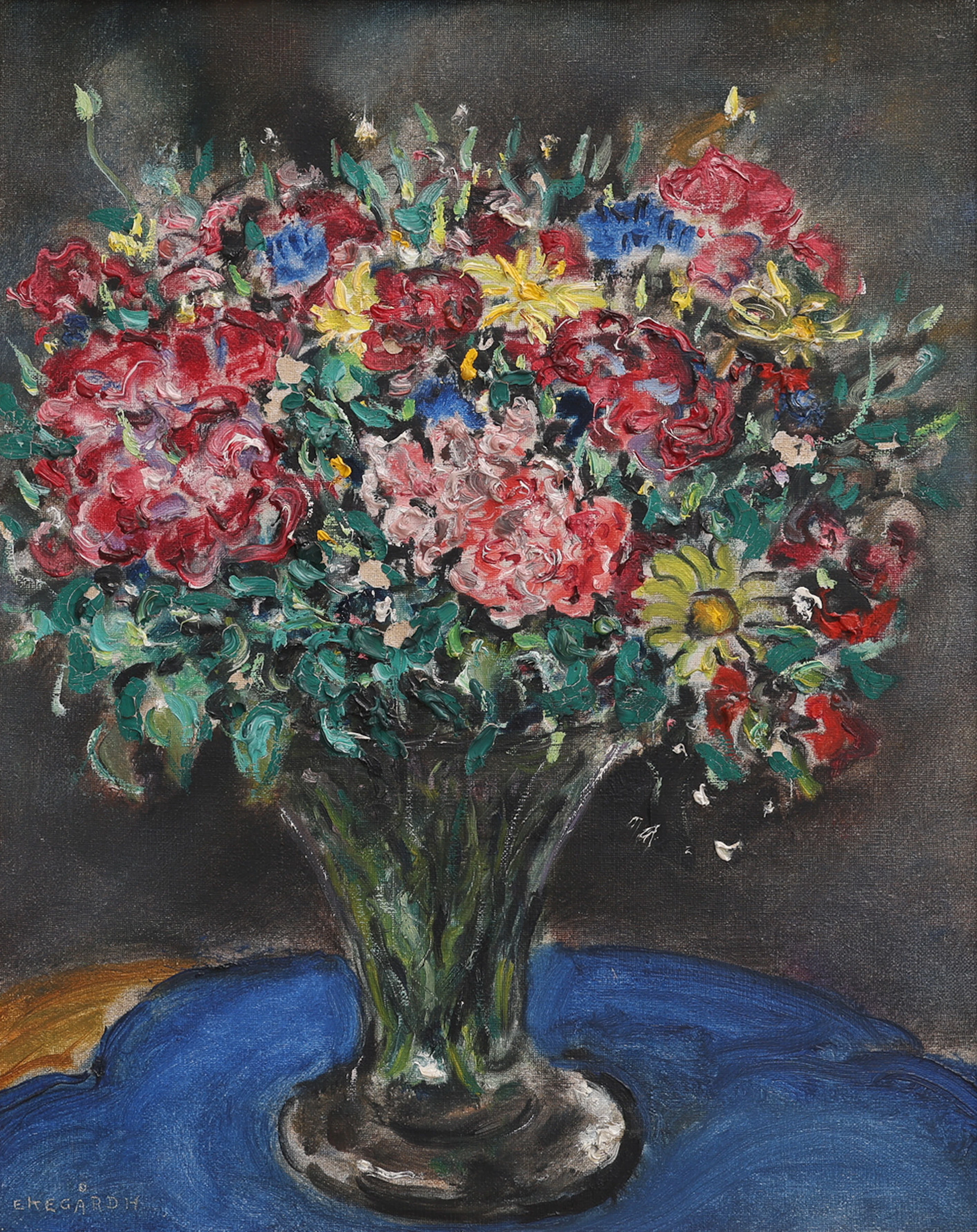 HANS EKEGÅRD (1881-1962), blomsterstilleben, signerad olja på duk.