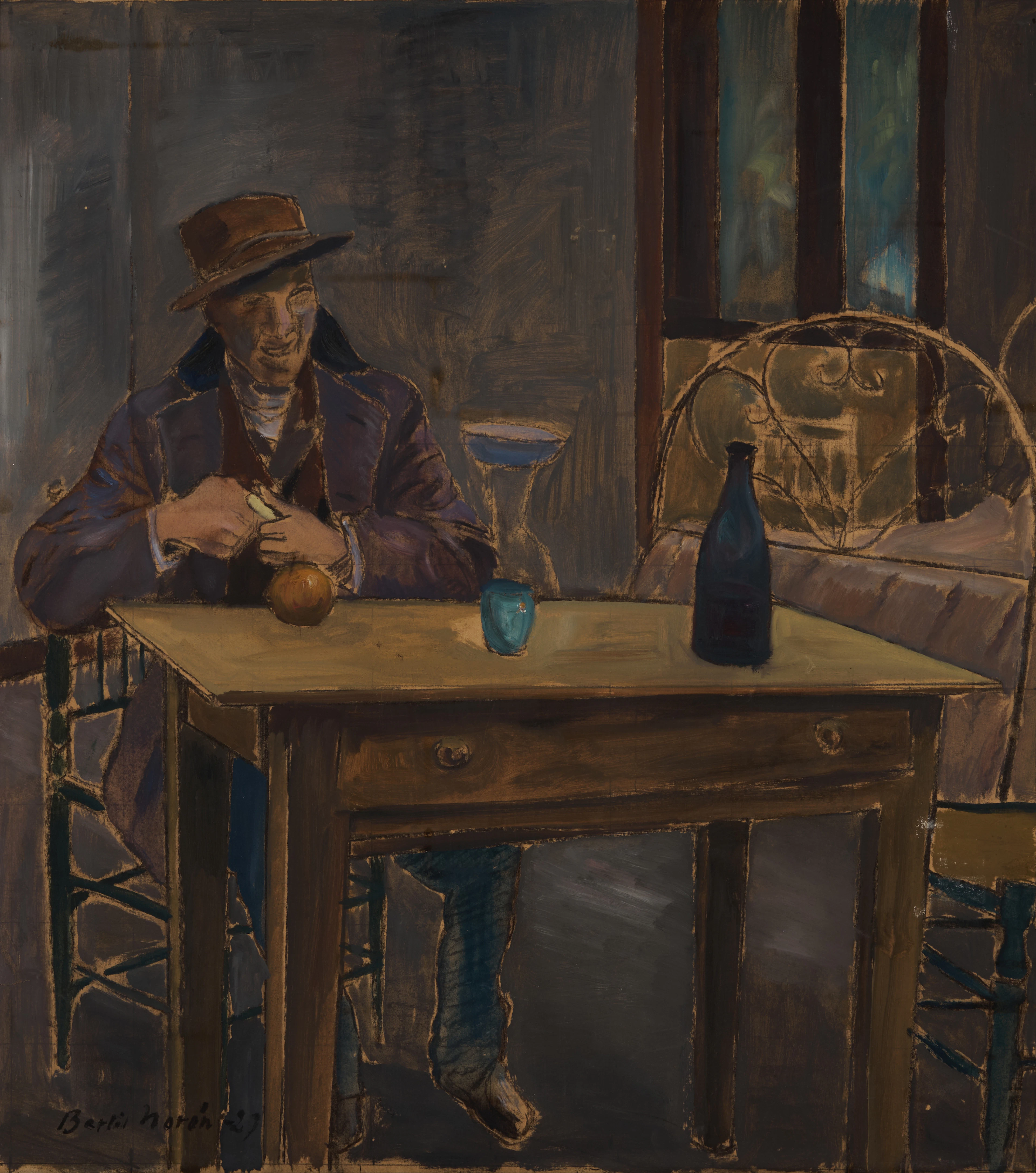 BERTIL NORÉN (1889-1934): Man vid skrivbord, signerad och daterad