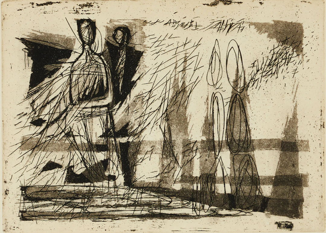 KARIN LUTS-ARUMAA (Estland/Sverige, 1904-1993). "Varjud", signerad, etsning.