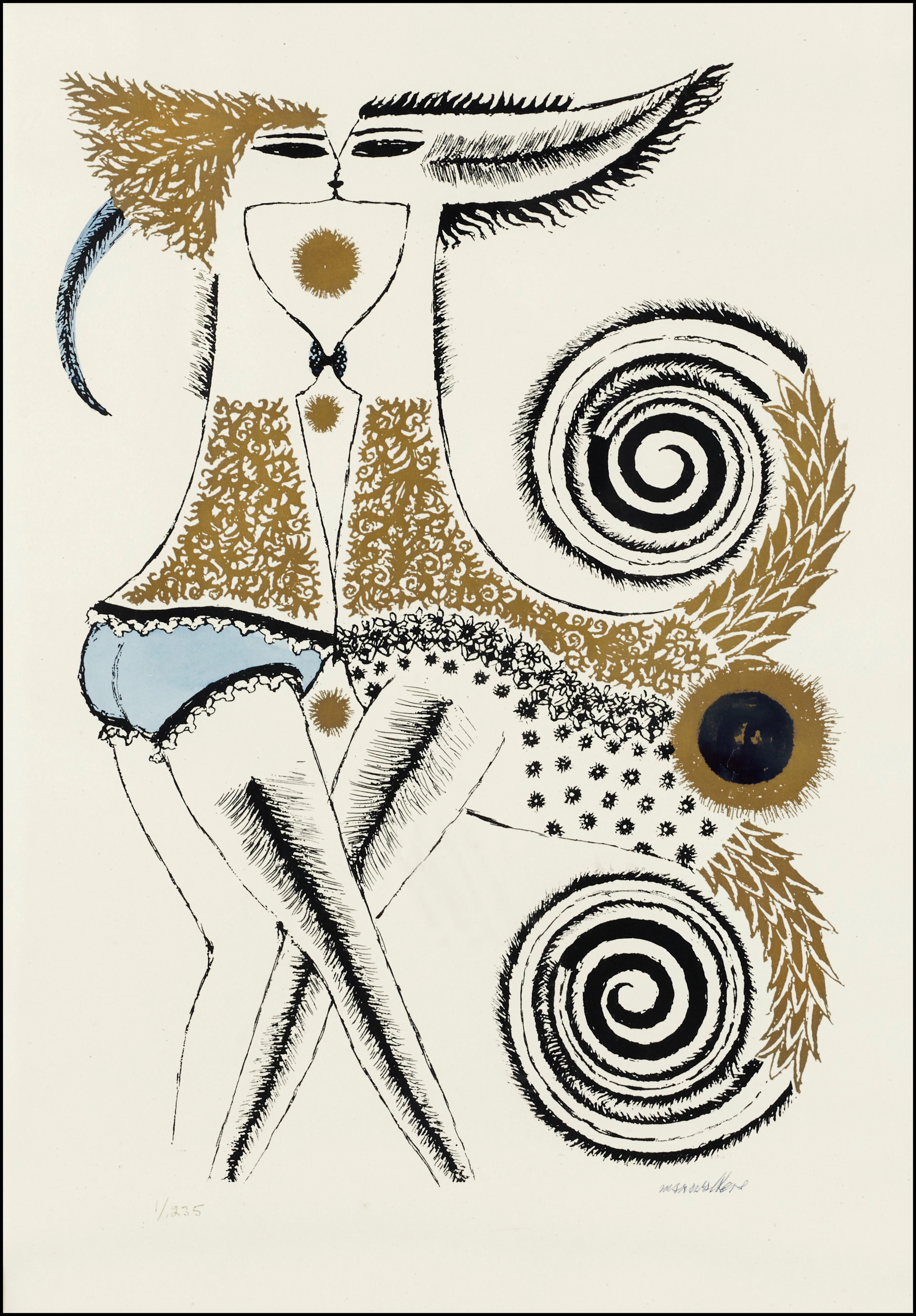 MAX WALTER SVANBERG (1912-1994). "Två kvinnor" (1969), signerad, numrerad