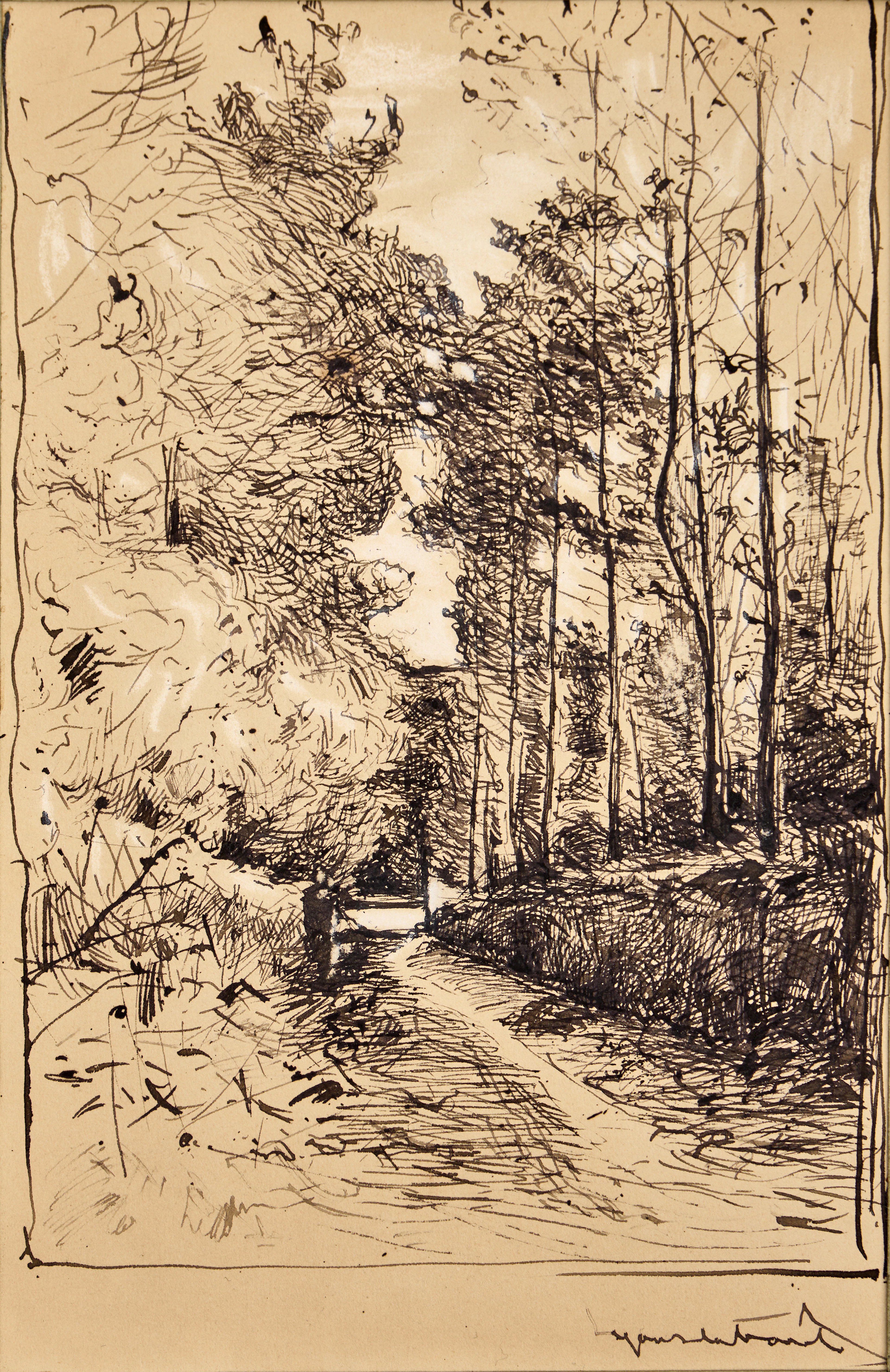 KARL NORDSTRÖM (Tjörn 1855-1923 Drottningholm). Allé i Lyons-le-Forét
