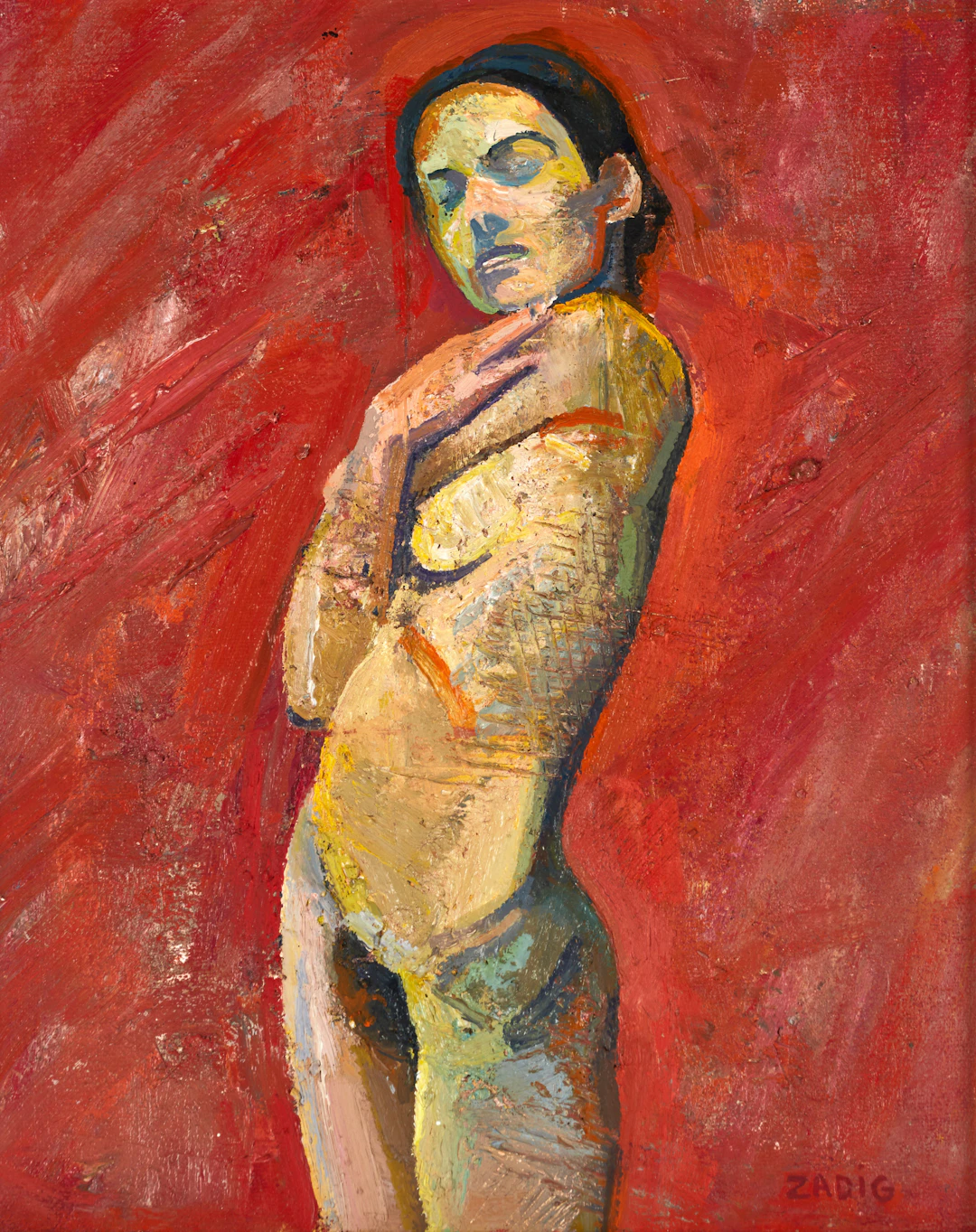 JACQUES ZADIG (Paris 1930-2023 Malmö), "Arabesj", signerad ZADIG, olja på duk.