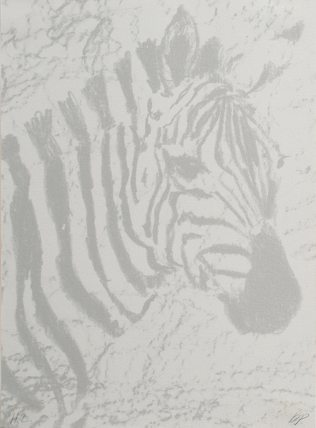 BERTIL PETERSSON. LITOGRAFI, ZEBRA, HORS DE COMMERCE, MONOGRAMSIGNERAD BP.