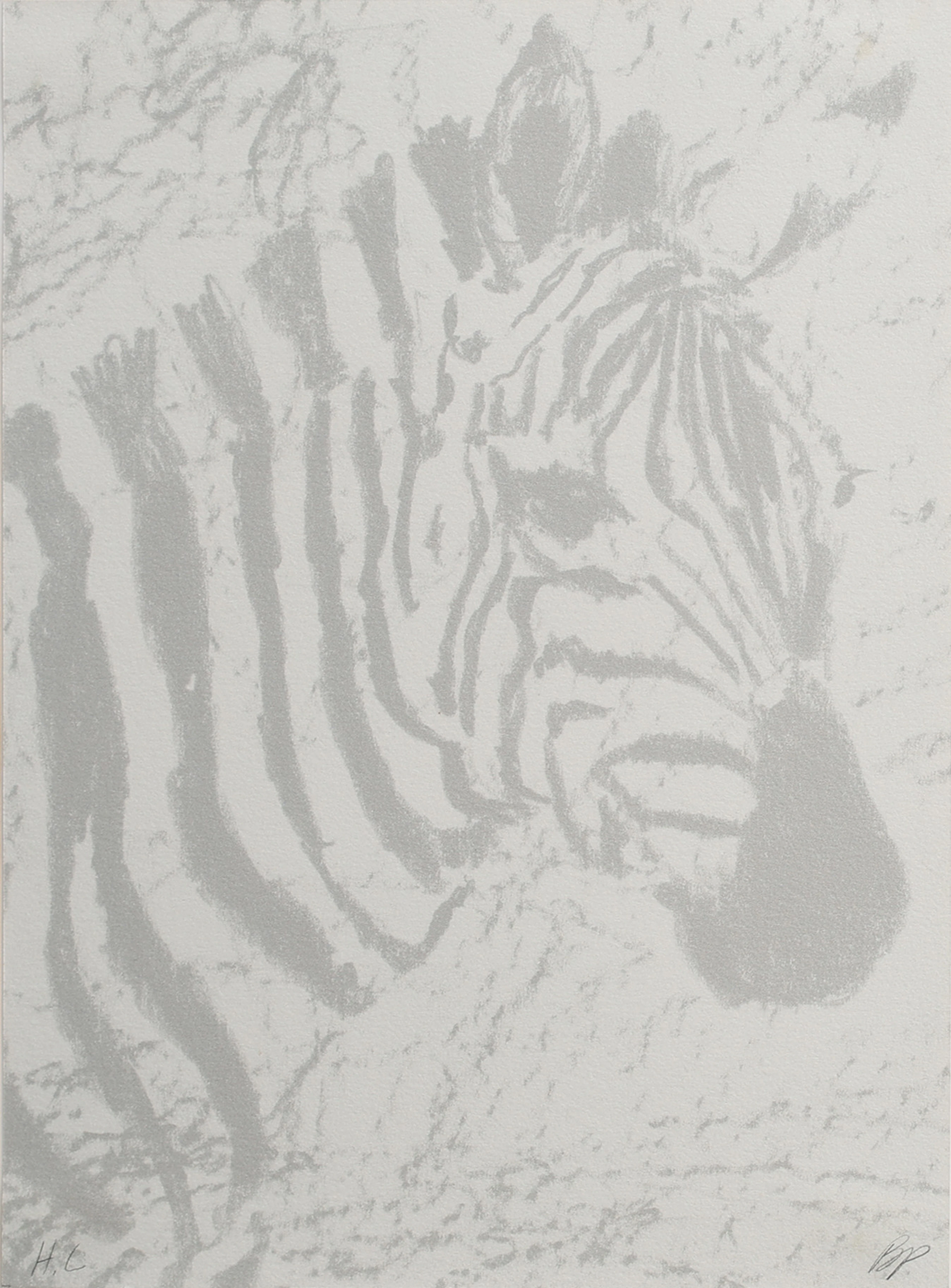 BERTIL PETERSSON. LITOGRAFI, ZEBRA, HORS DE COMMERCE, MONOGRAMSIGNERAD BP.
