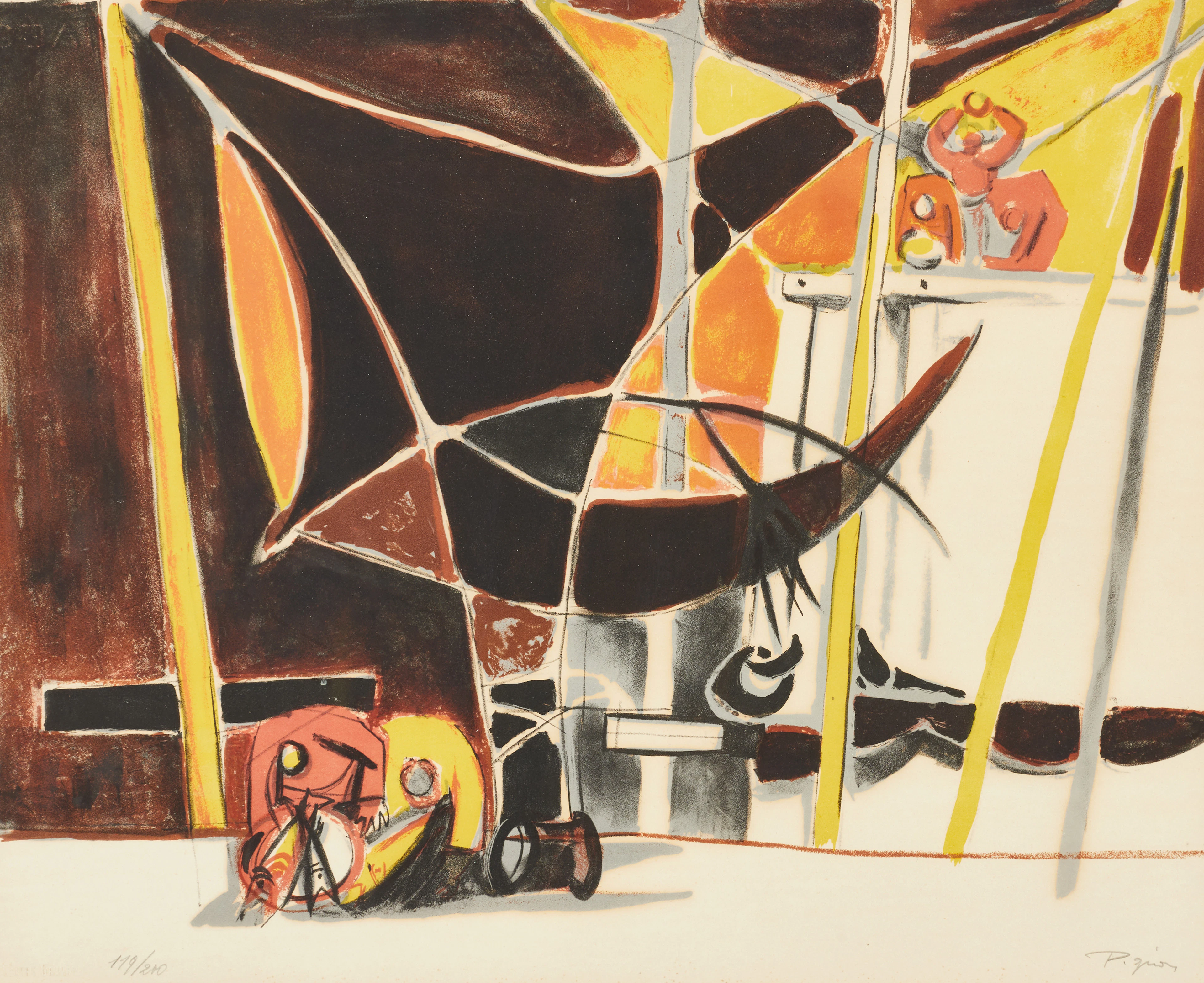 ÉDOUARD PIGNON (Frankrike, 1905-1993), Komposition, signerad och numrerad