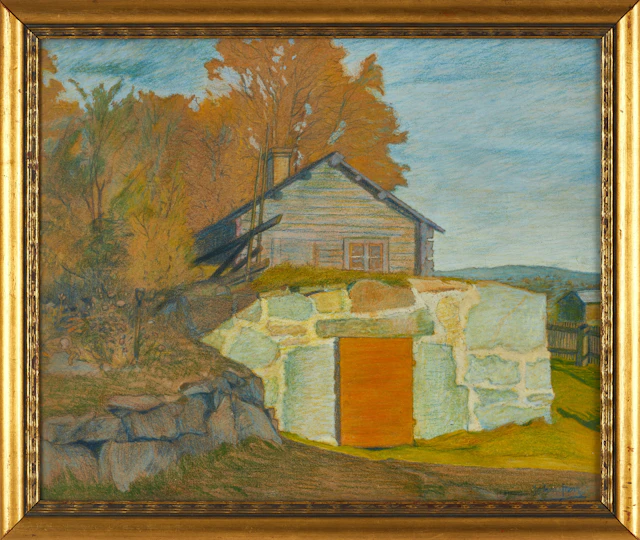 JOHN STEN (1879-1922). Jordkällare, signerad, daterad 07, blandteknik