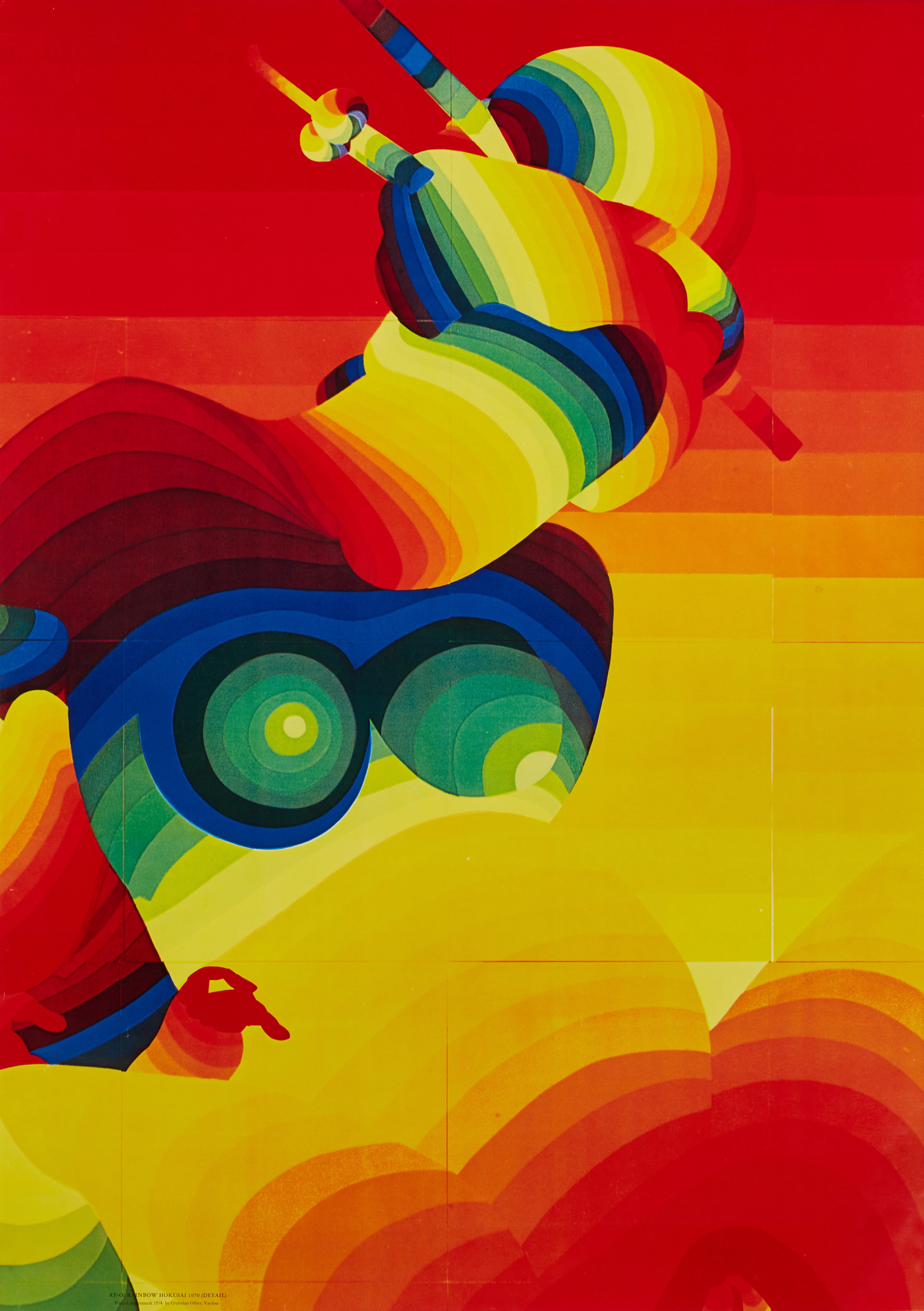 AY-O HOKUSAI. Affisch, "Rainbow Hokusai" 1970, Grafodan Offset, Værløse