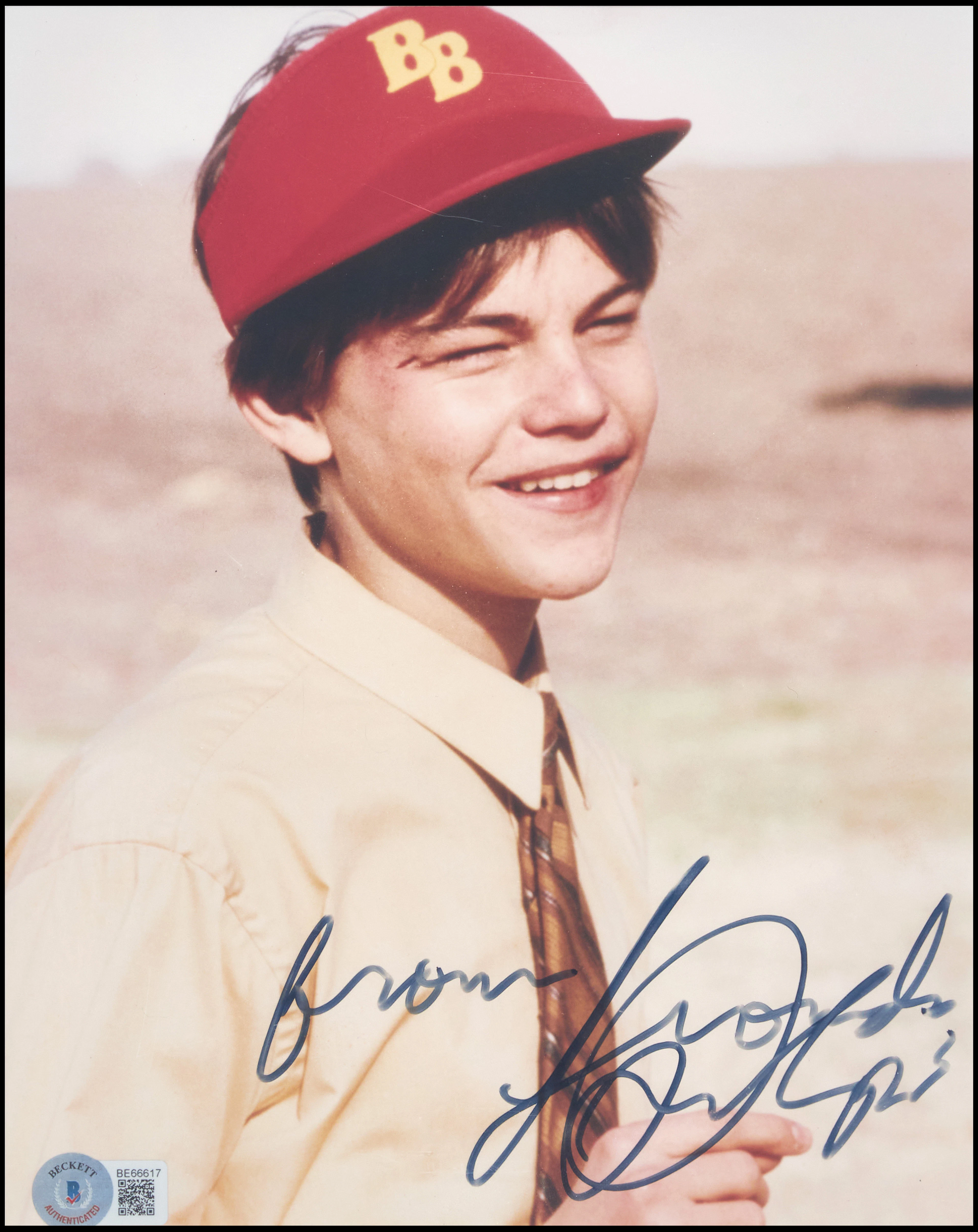 LEONARDO DICAPRIO (USA, född 1974). Autograf på fotografi, som Arnie