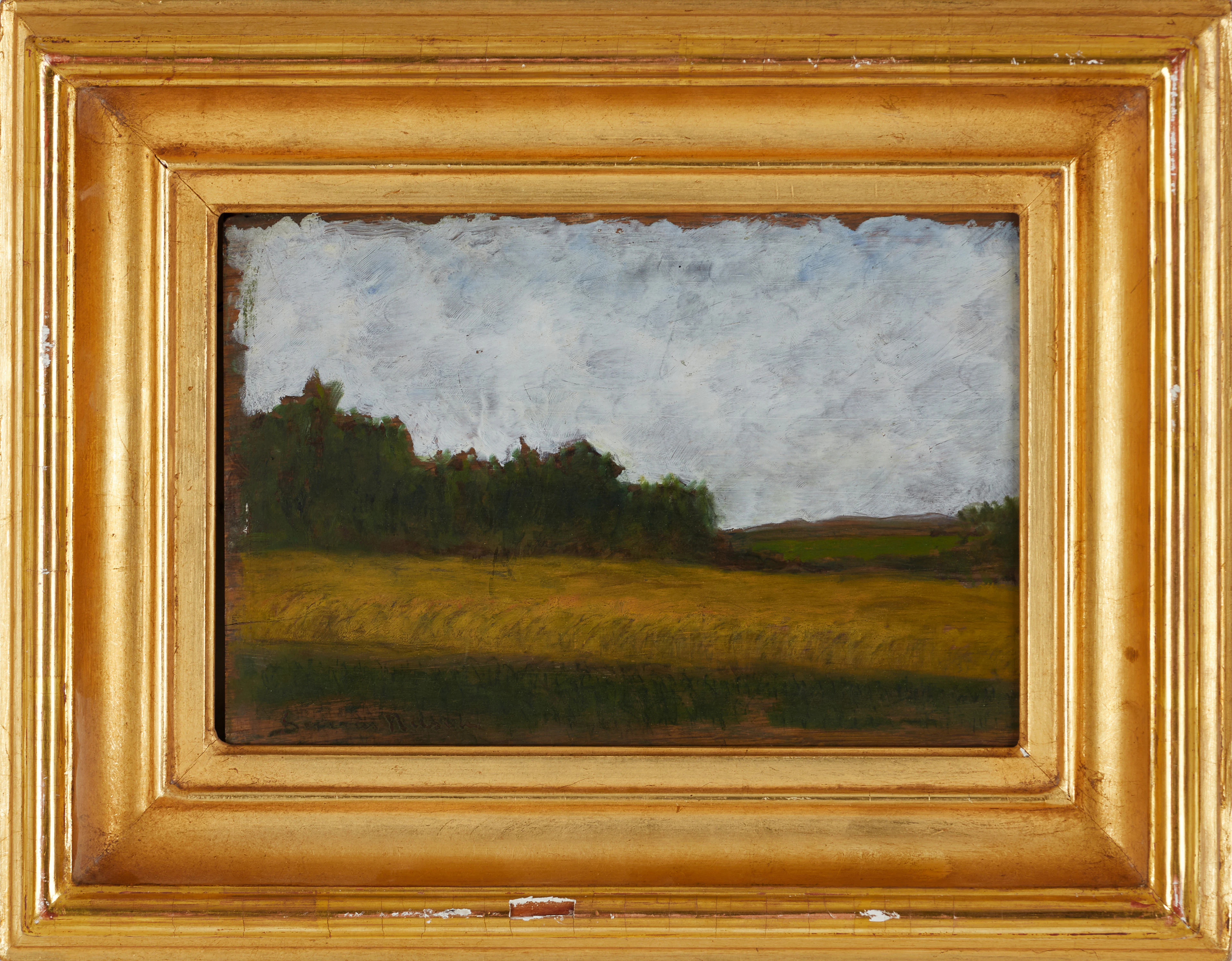SEVERIN NILSSON (1846-1918), landskap, olja på träpannå, signerad