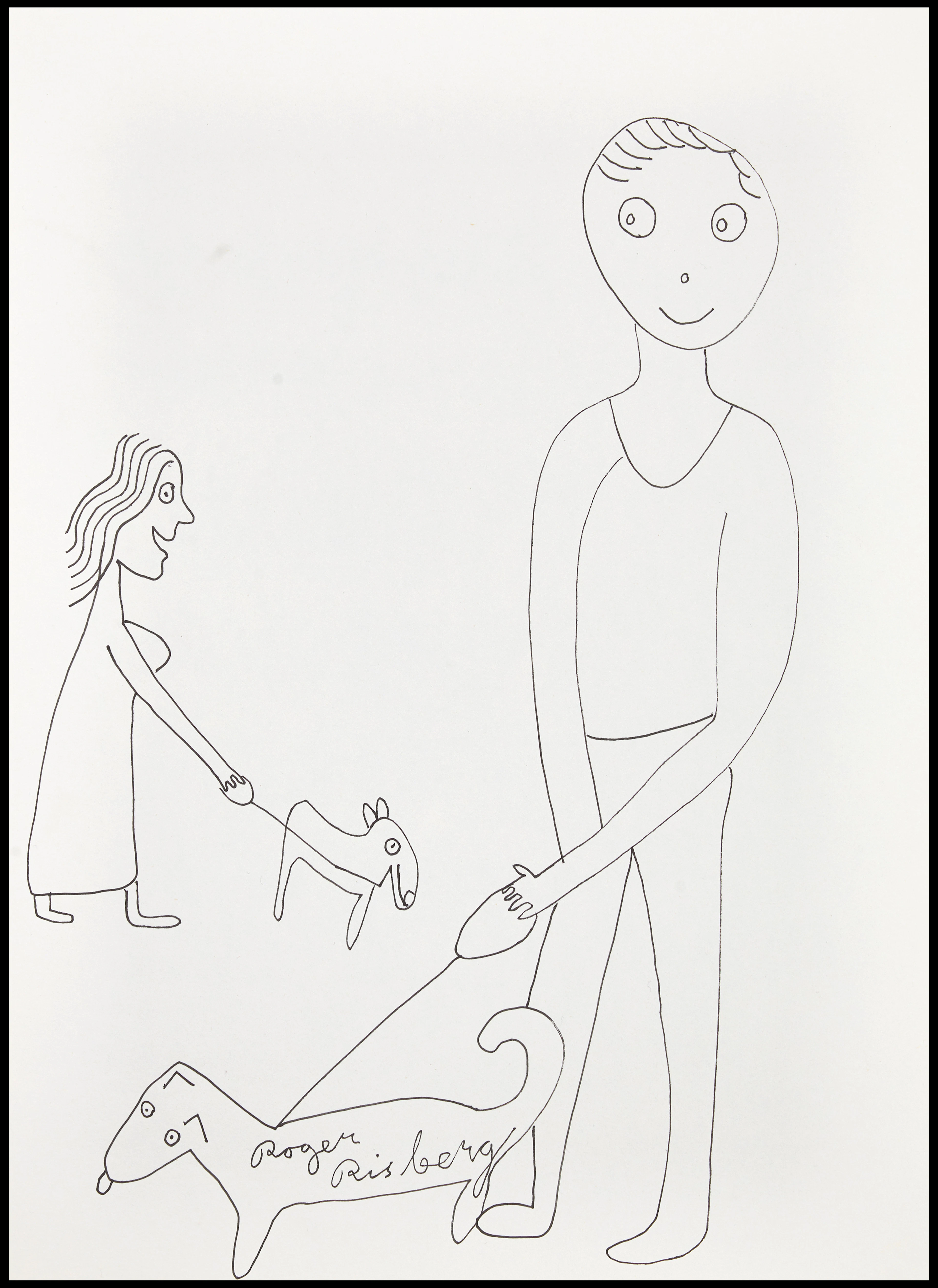 ROGER RISBERG (Sverige, Göteborg, 1956-2011). Promenaden, signerad