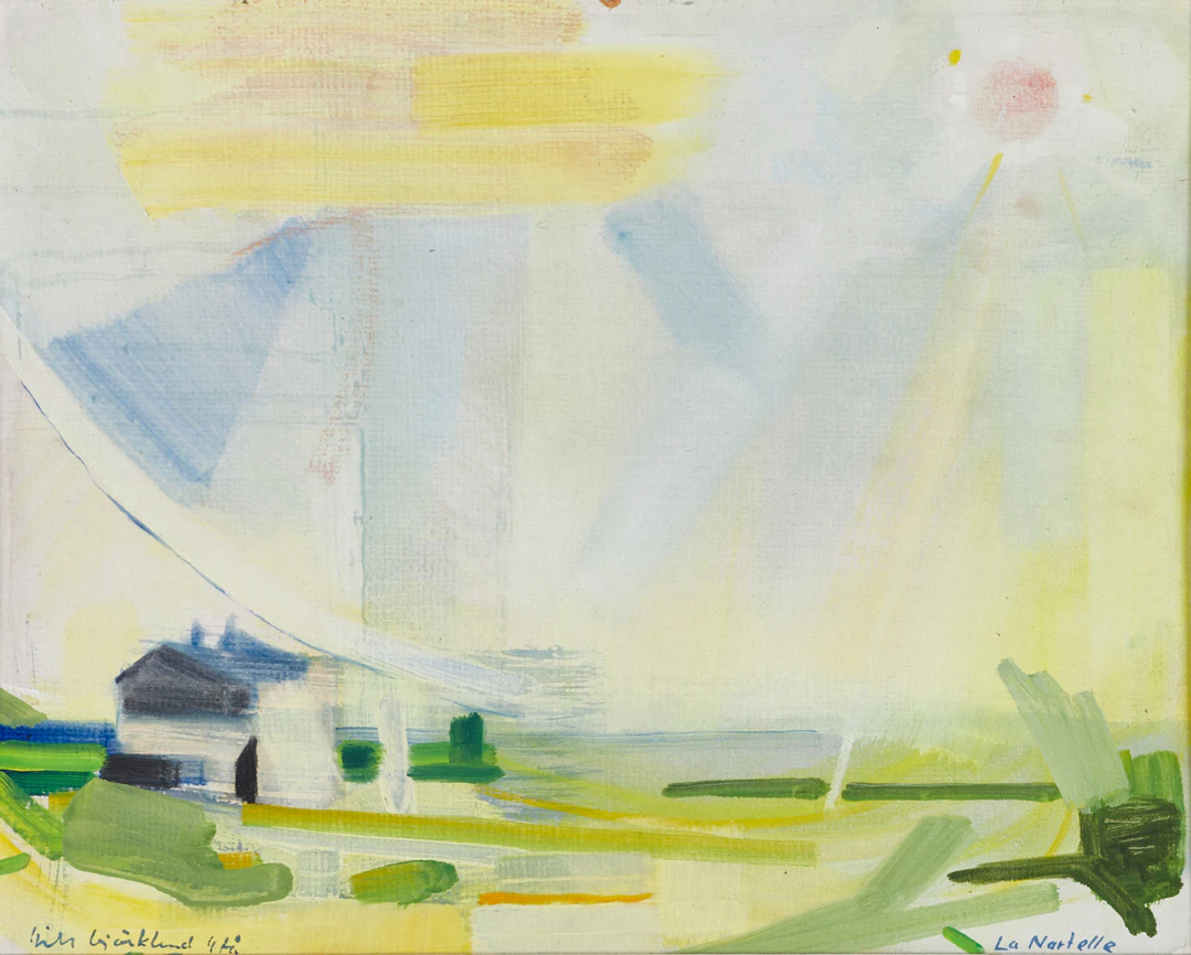 ILS BJÖRKLUND (1912‑2005): "Sol över La ferme i la Natelle, signerad