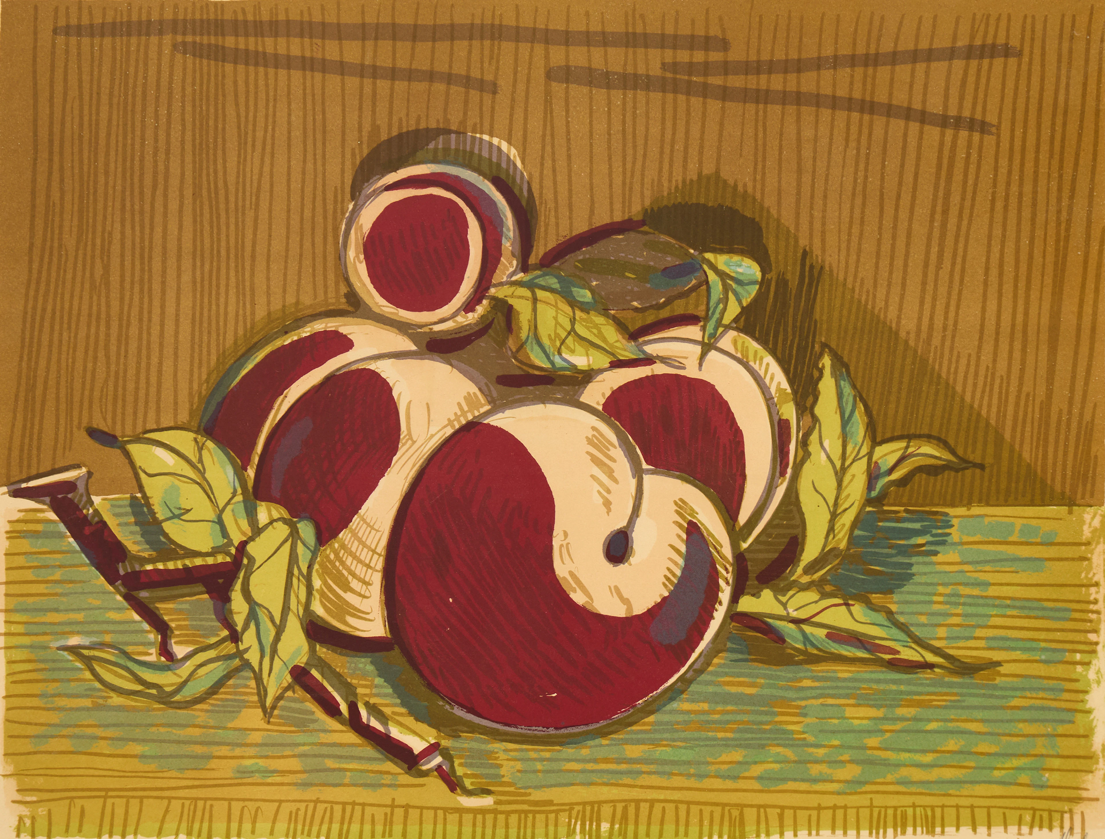 AXEL SALTO (Danmark, 1889-1961). Fruktstilleben med äpplen, signerad