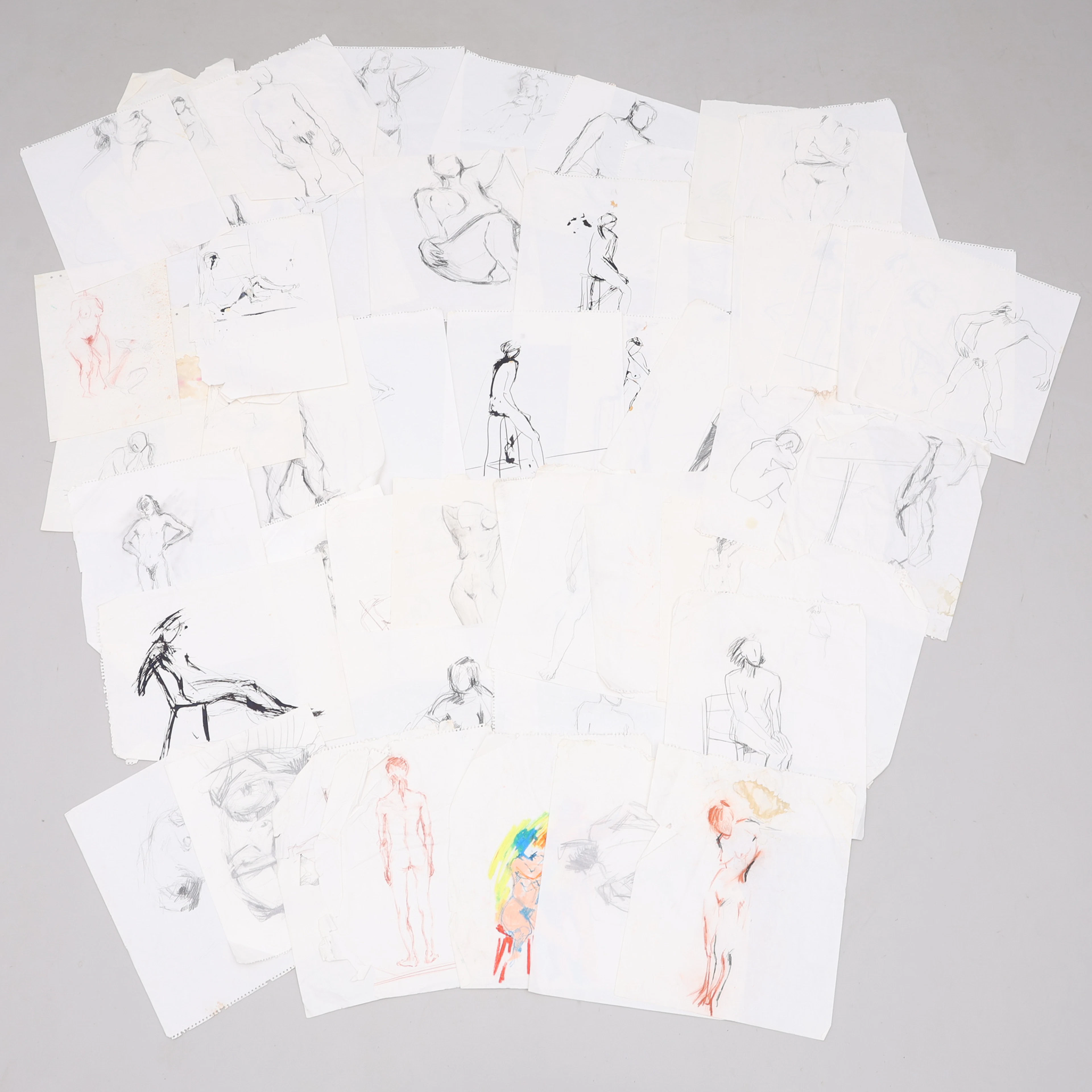 STINA EBERS 1962-2025. GRAFIT, TUSCH, KRITA PÅ PAPPER, 50 KROKIER
