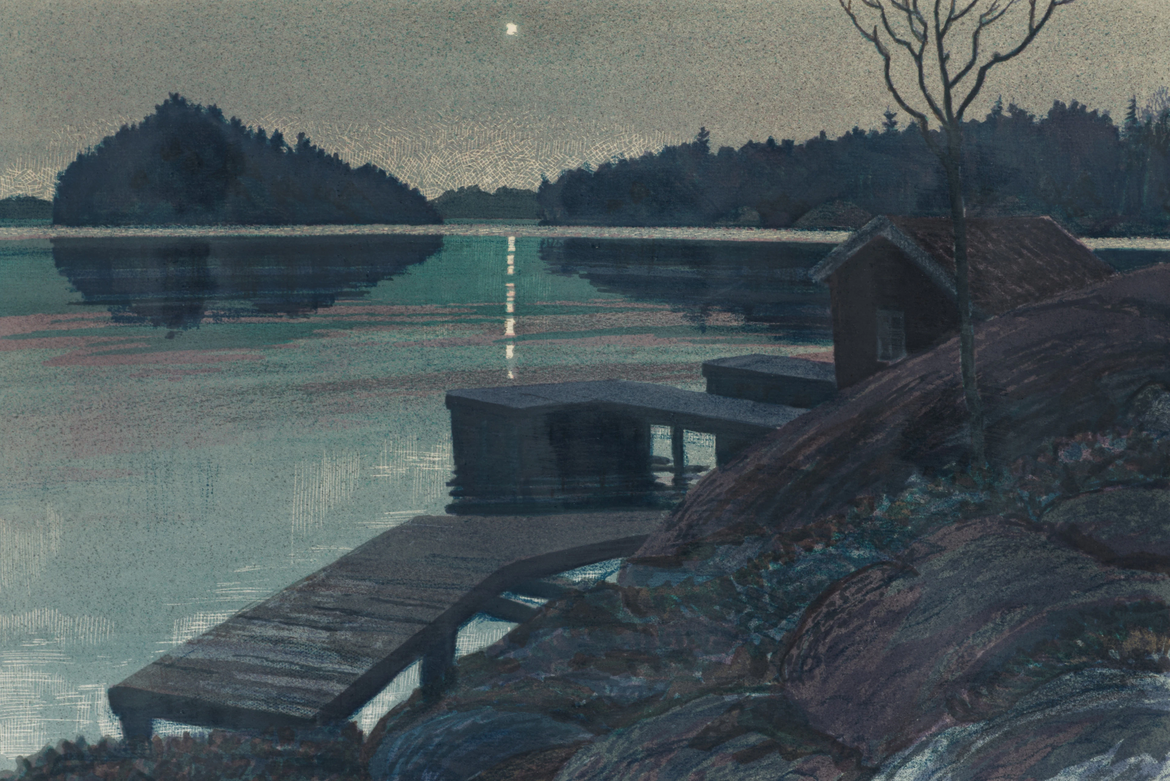 ROLAND SVENSSON (1910-2003). "Aftonsol/Vårnatt", signerad och numrerad