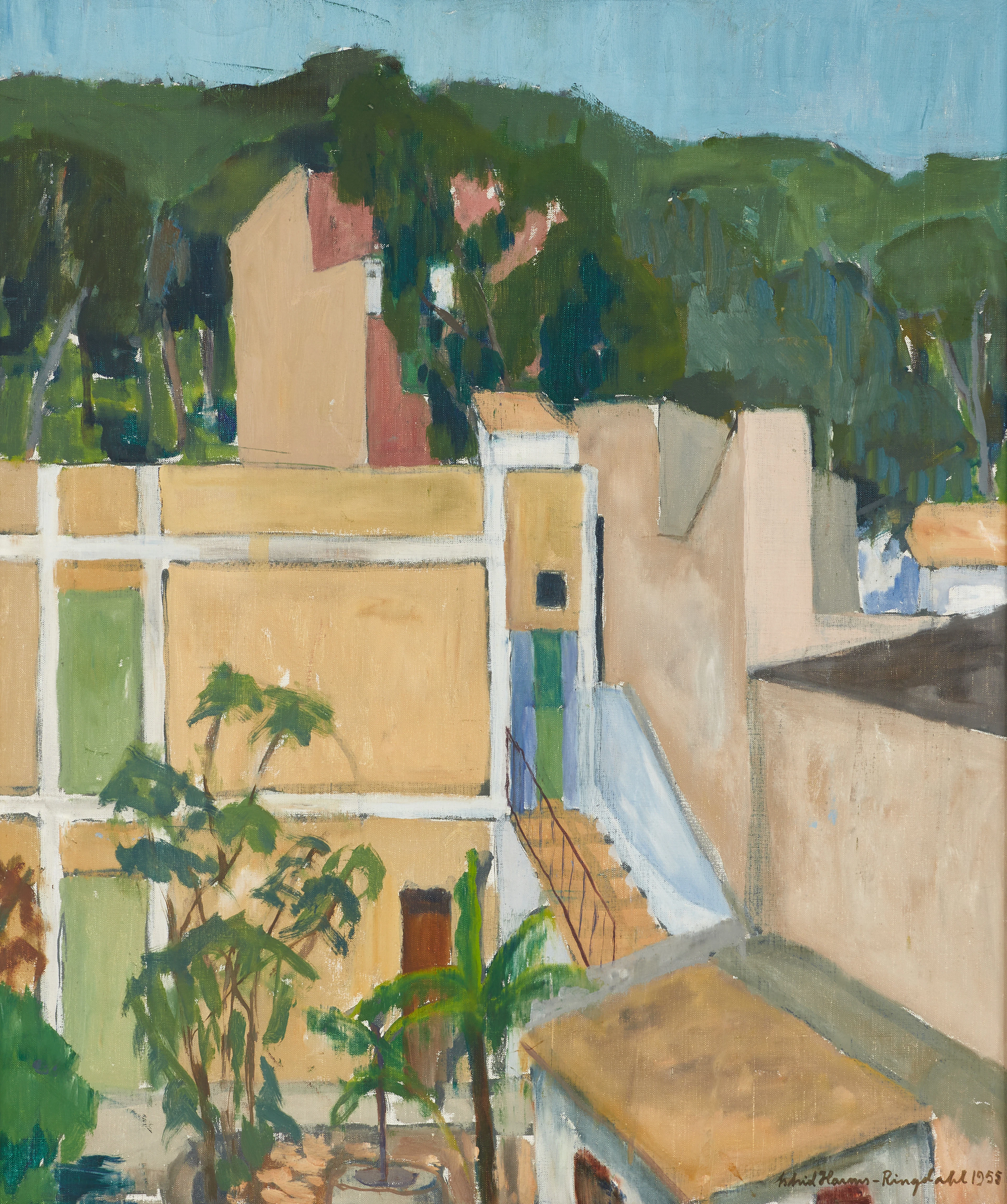 ASTRID HARMS-RINGDAHL (Sverige, 1912-1984), "Mallorca, gammalt hus"