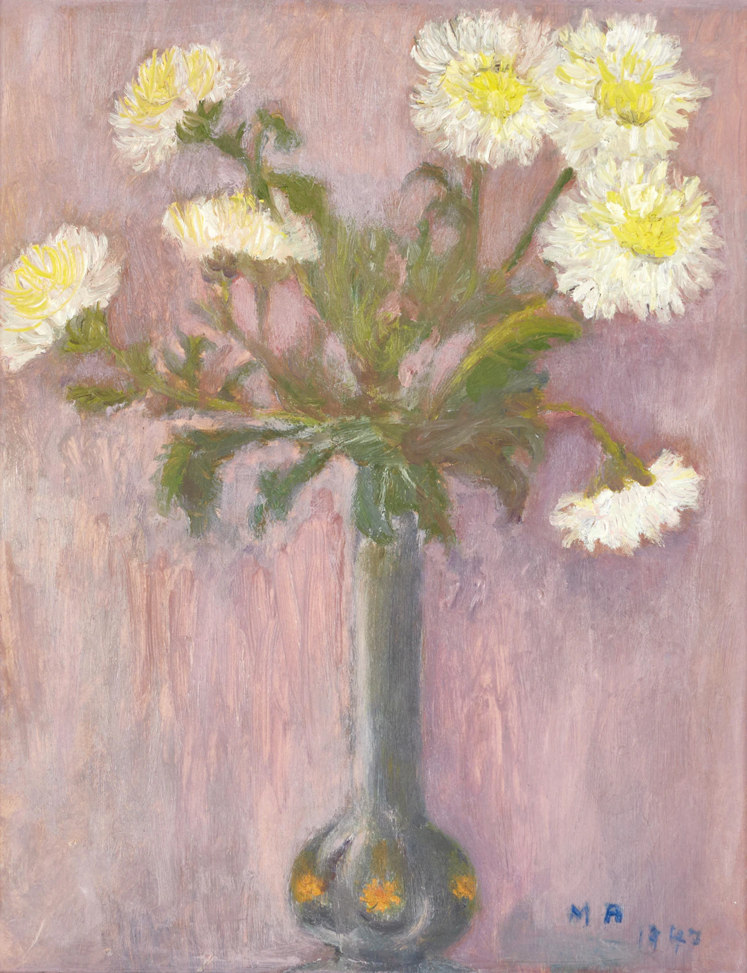 MAJ ARNELL (Sverige, 1910-2005), Blommor i vas, monogramsignerad och