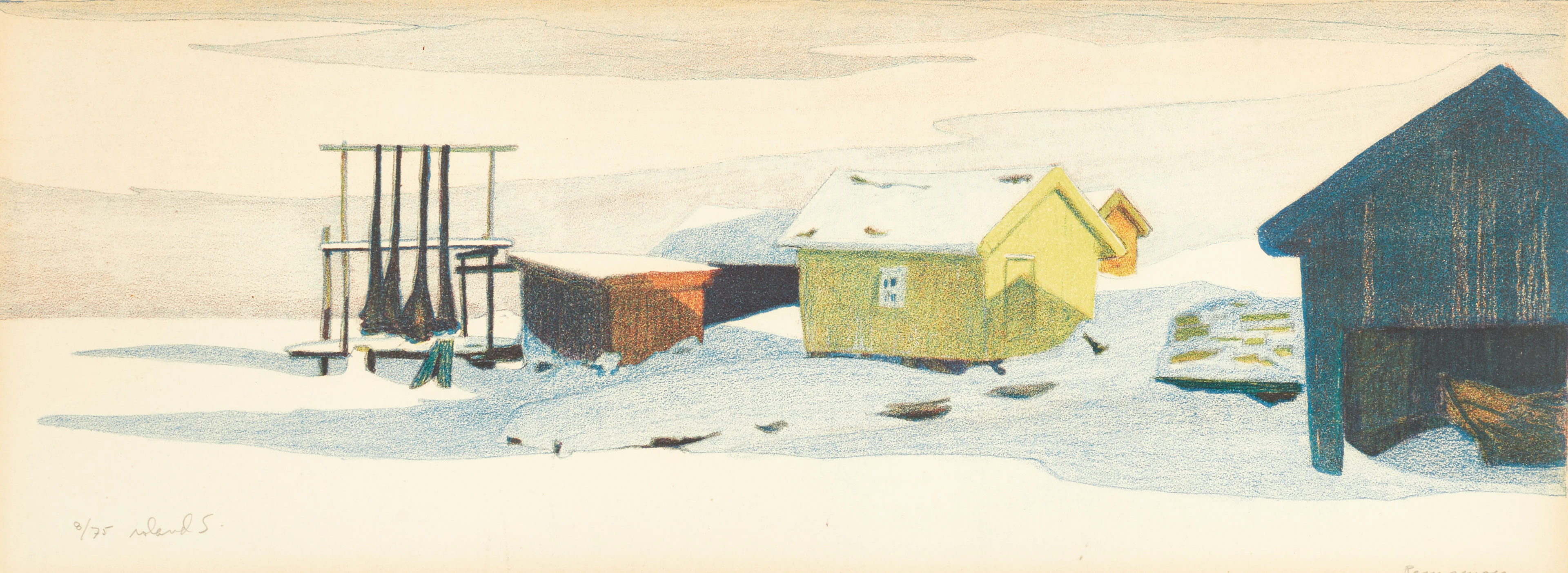 ROLAND SVENSSON (1910-2003). "Högvinter Ramsmora, Möja", signerad