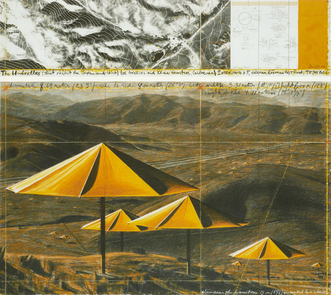 CHRISTO & JEANNE-CLAUDE. "The Umbrellas (Joint project for Japan and