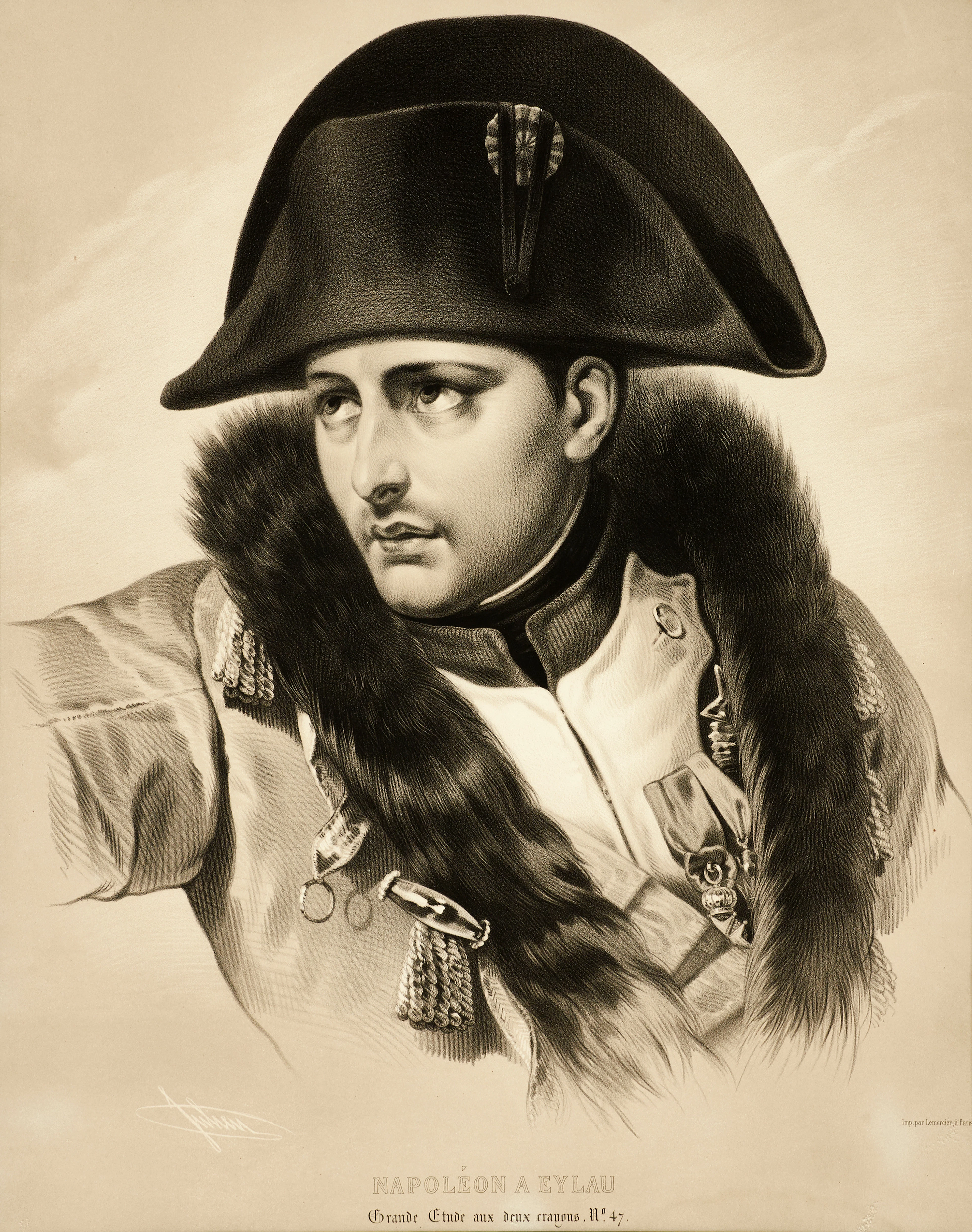 BERNARD-ROMAIN JULIEN (1802-1871), "Napoléon a Eylan (Grand Etude